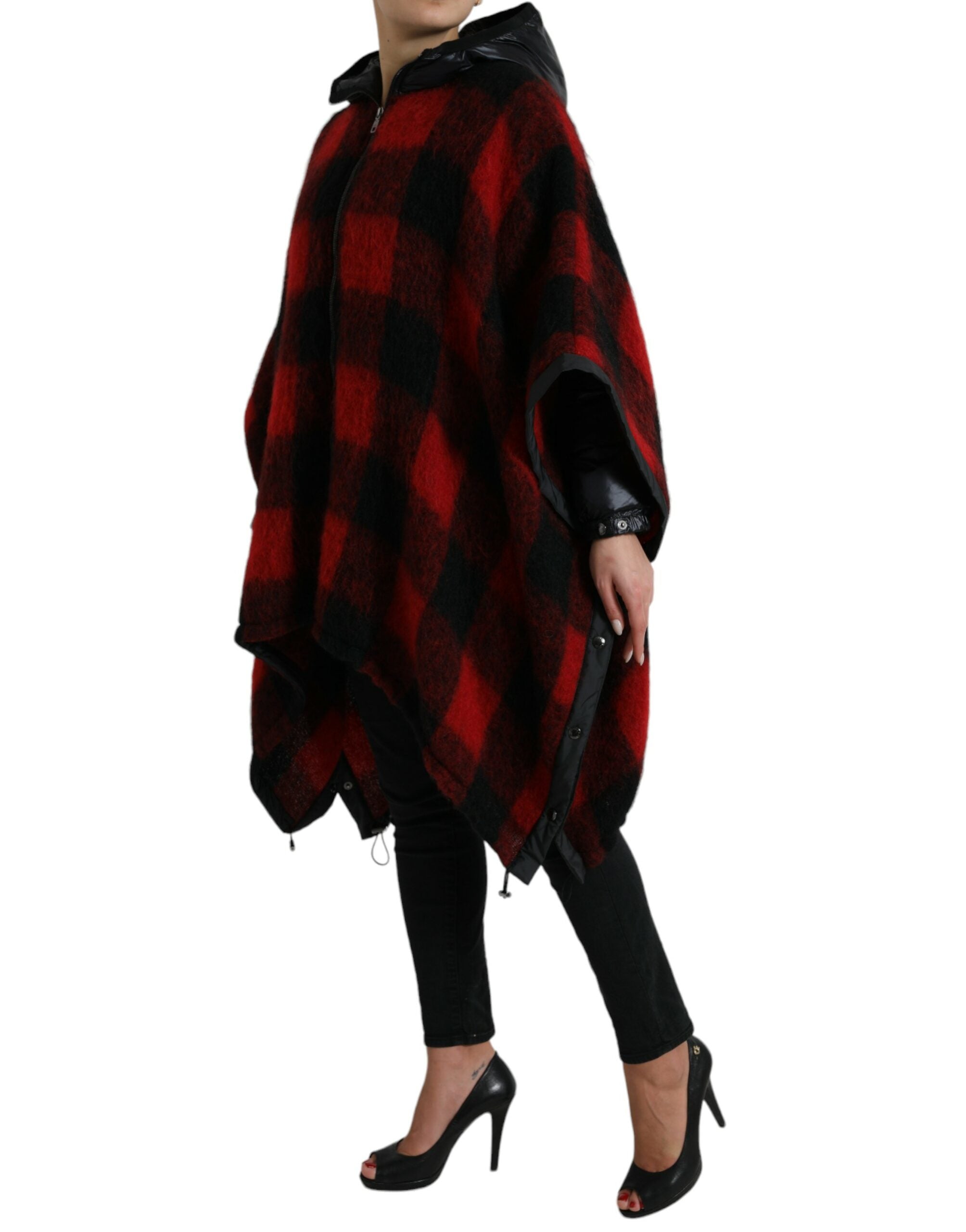 Dolce & Gabbana Elegant Buffalo Check Poncho Jacket LUNESCAPE