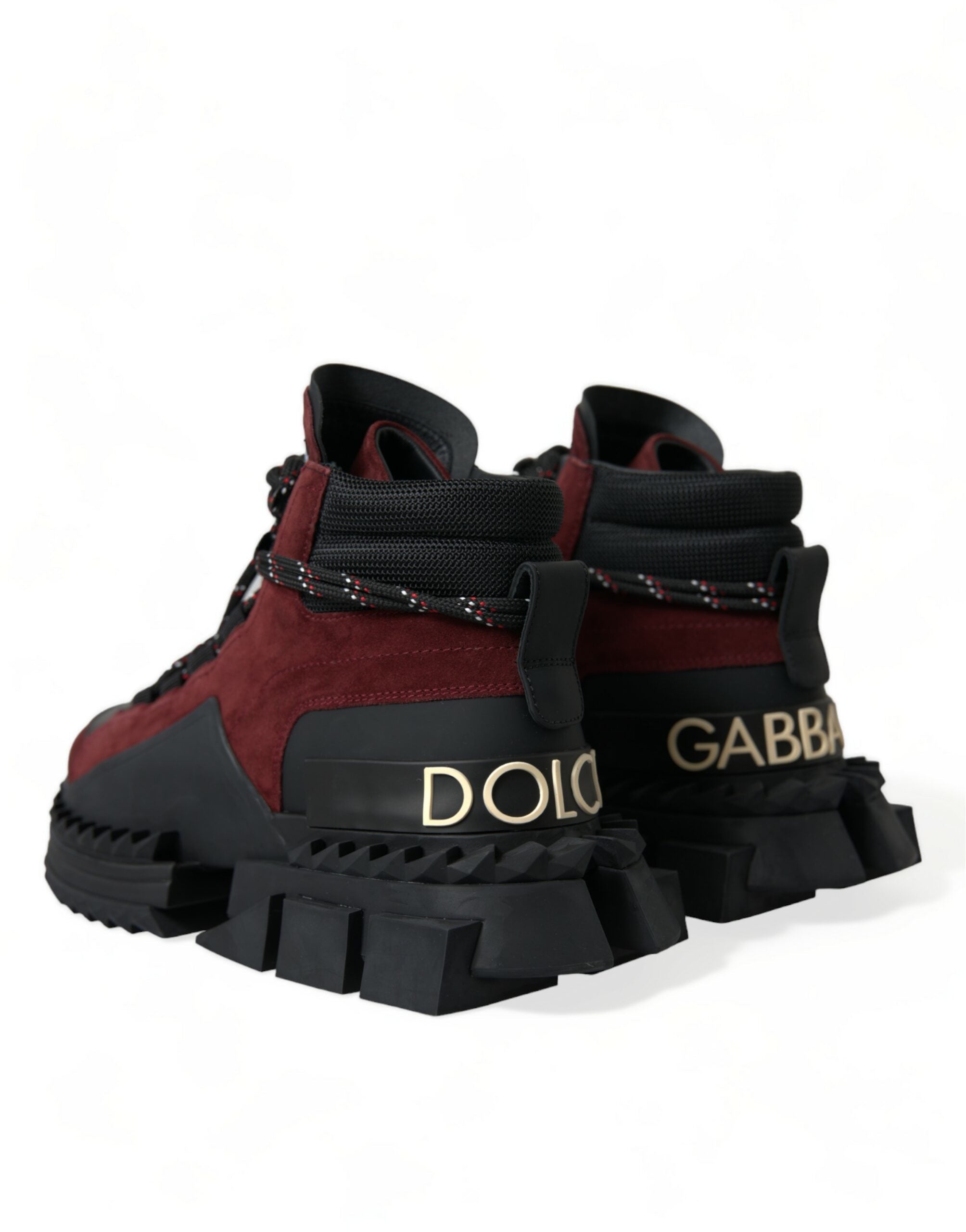 Dolce & Gabbana Burgundy Super King High Top Men Sneakers Shoes LUNESCAPE