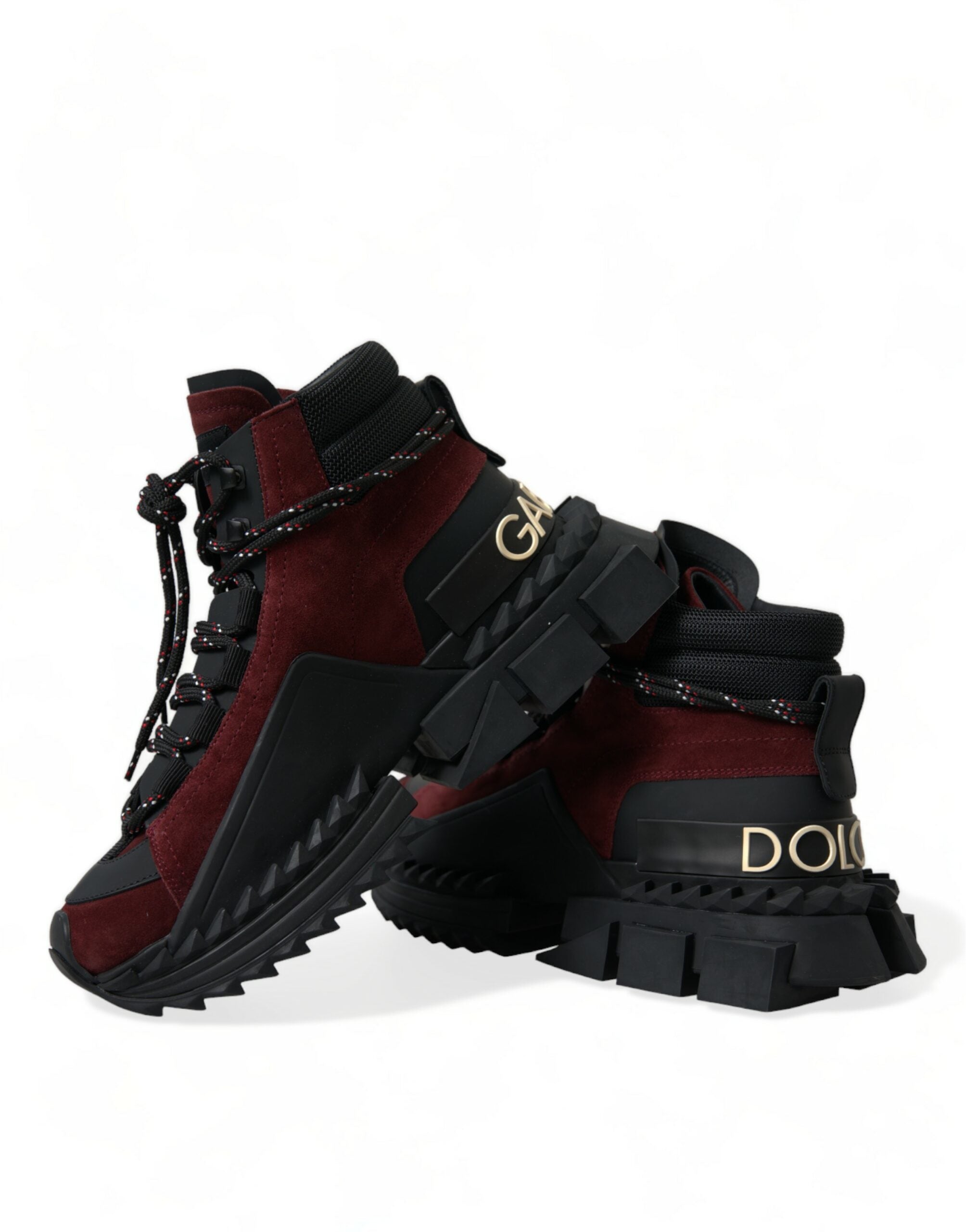 Dolce & Gabbana Burgundy Super King High Top Men Sneakers Shoes LUNESCAPE