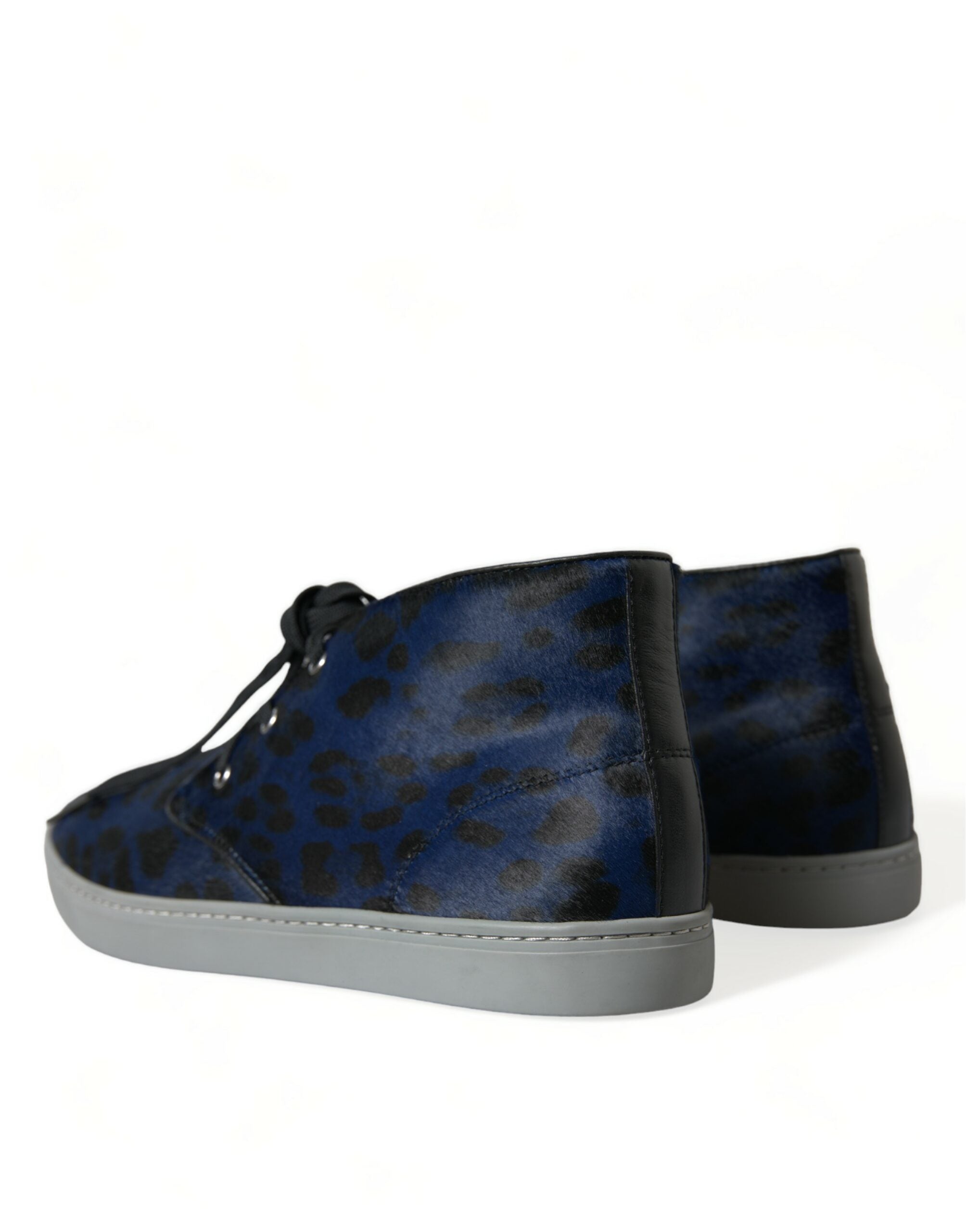 Dolce & Gabbana Chic Blue Leopard Print Mid-Top Sneakers LUNESCAPE