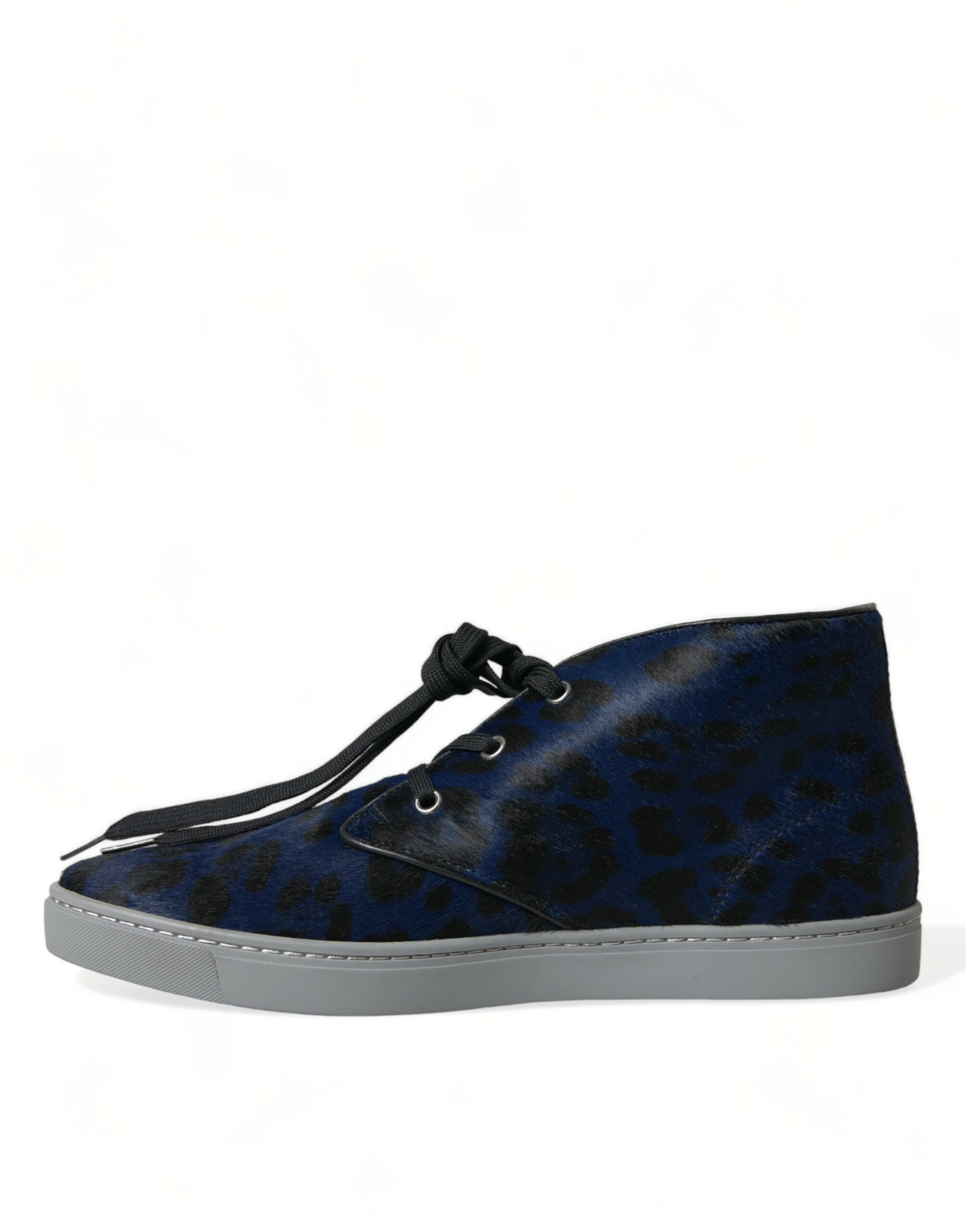 Dolce & Gabbana Chic Blue Leopard Print Mid-Top Sneakers LUNESCAPE