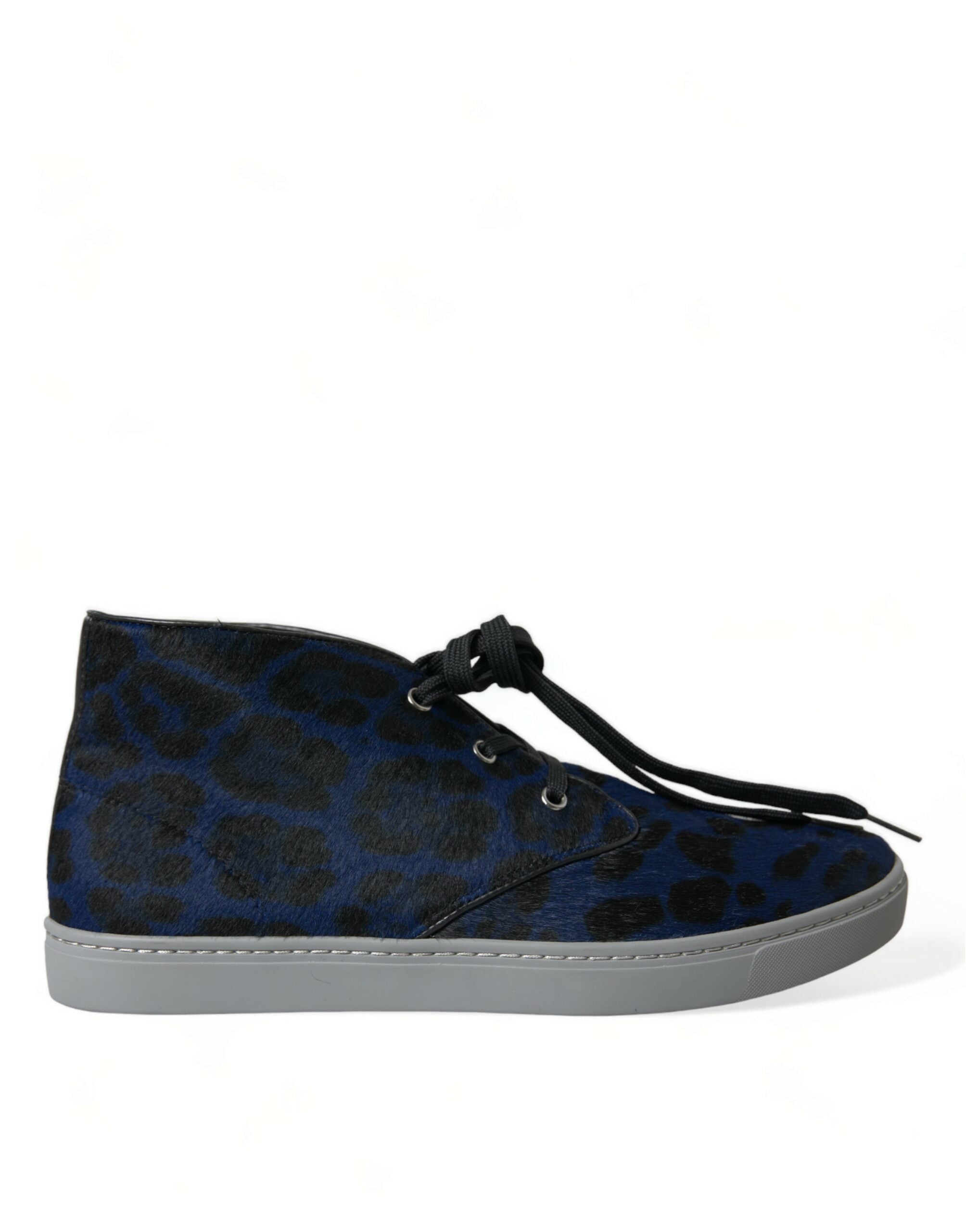 Dolce & Gabbana Chic Blue Leopard Print Mid-Top Sneakers LUNESCAPE