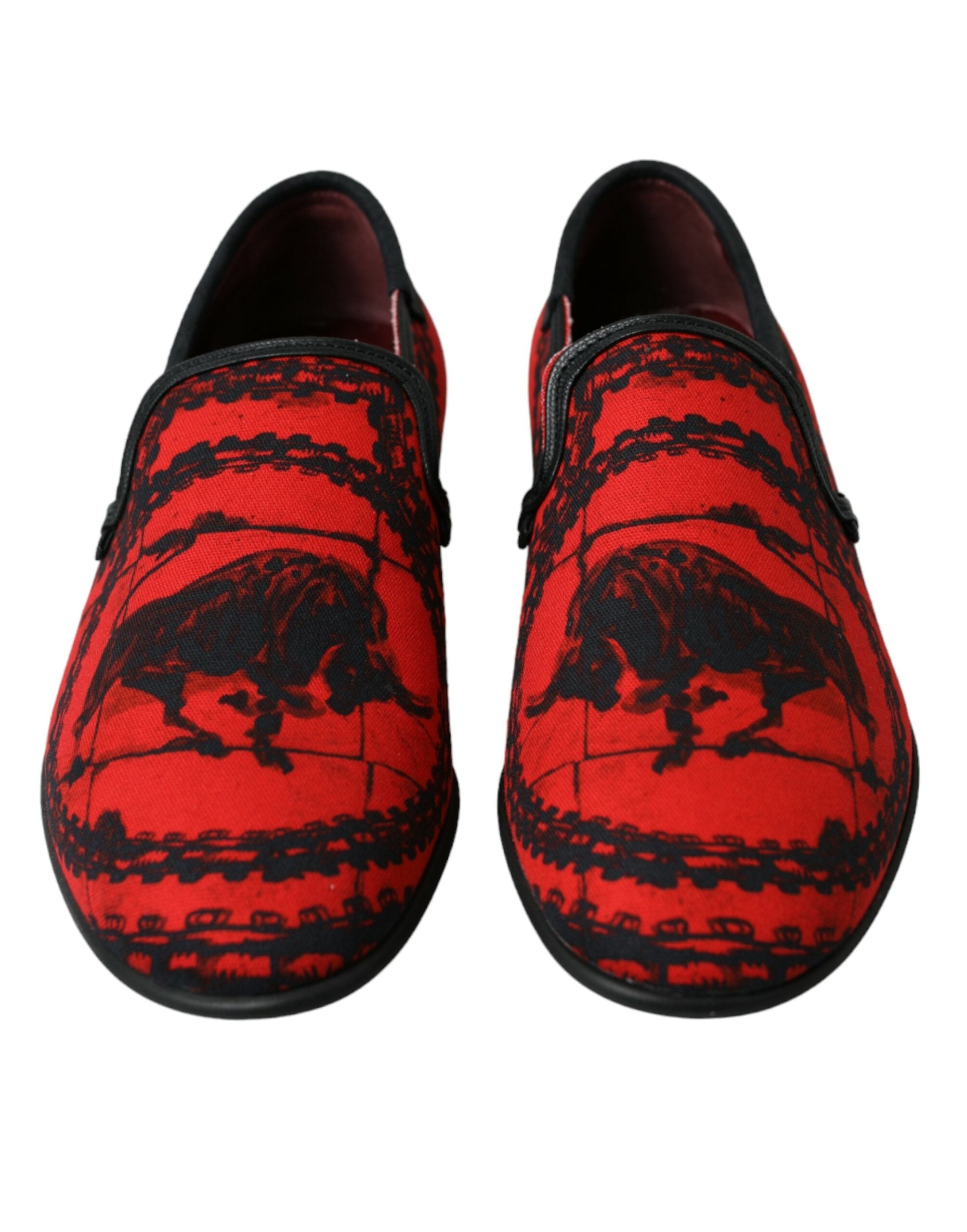 Dolce & Gabbana Red Black Torero Loafers Slippers Men Shoes LUNESCAPE
