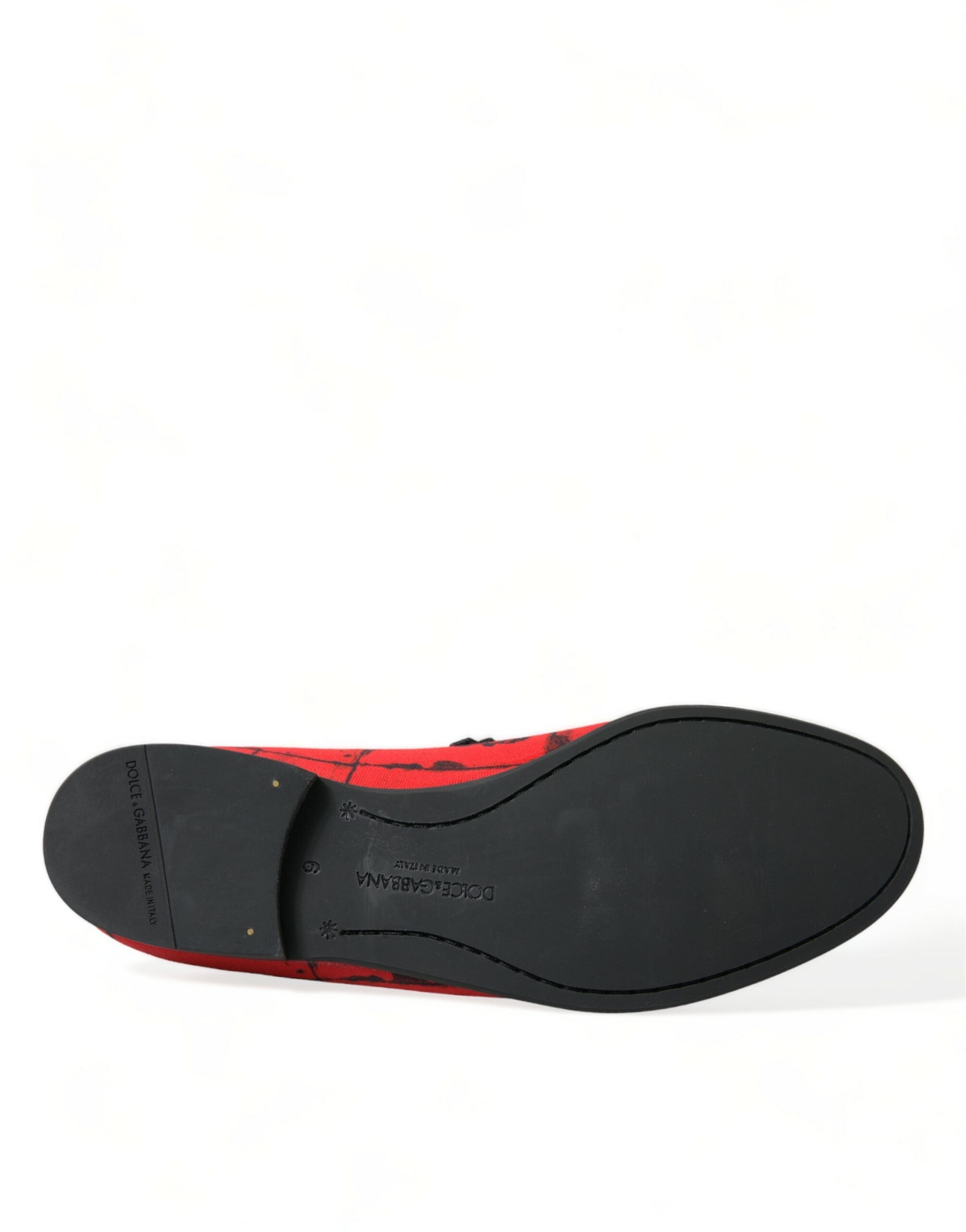 Dolce & Gabbana Red Black Torero Loafers Slippers Men Shoes LUNESCAPE