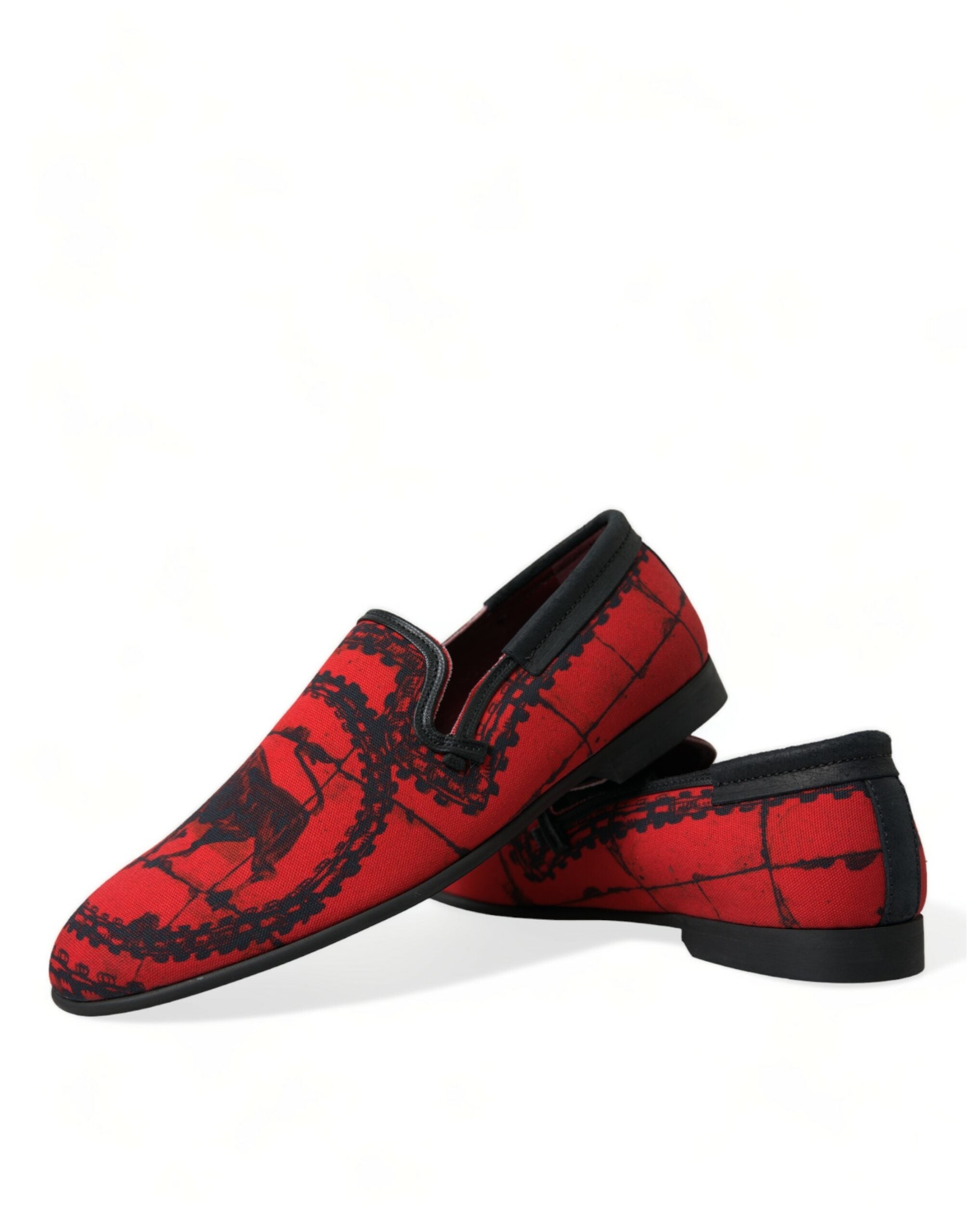Dolce & Gabbana Red Black Torero Loafers Slippers Men Shoes LUNESCAPE