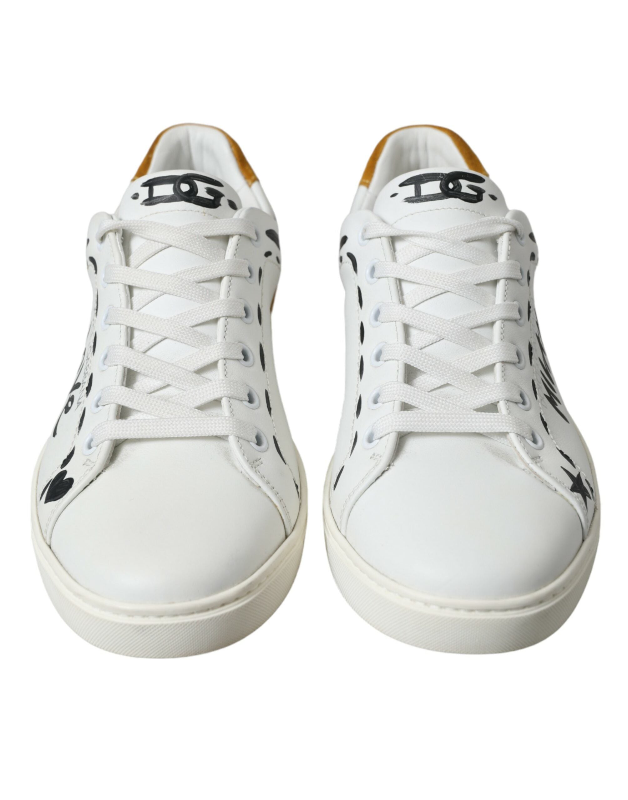 Dolce & Gabbana White Leather LOVE Milano Men Sneakers Shoes LUNESCAPE