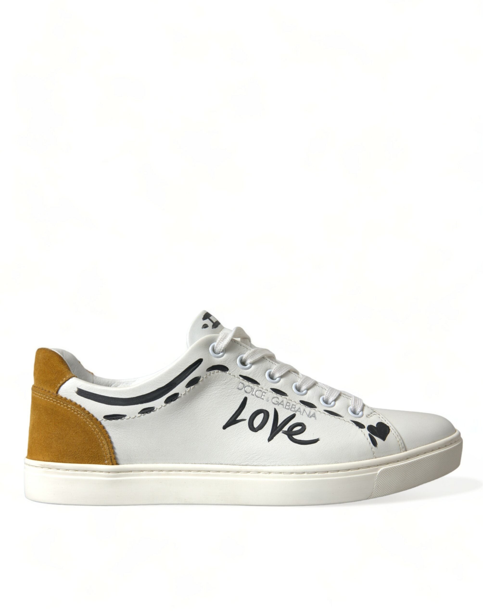 Dolce & Gabbana White Leather LOVE Milano Men Sneakers Shoes LUNESCAPE