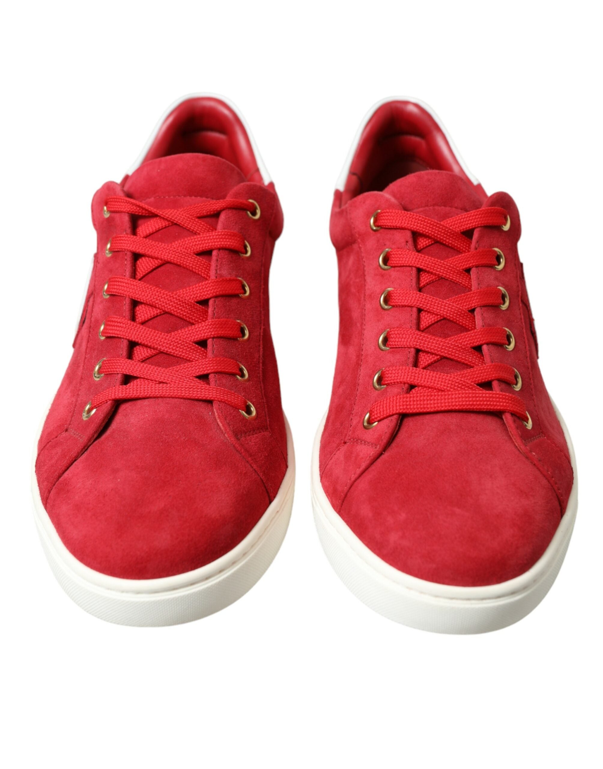 Dolce & Gabbana Red Suede Leather Men Low Top Sneakers Shoes LUNESCAPE
