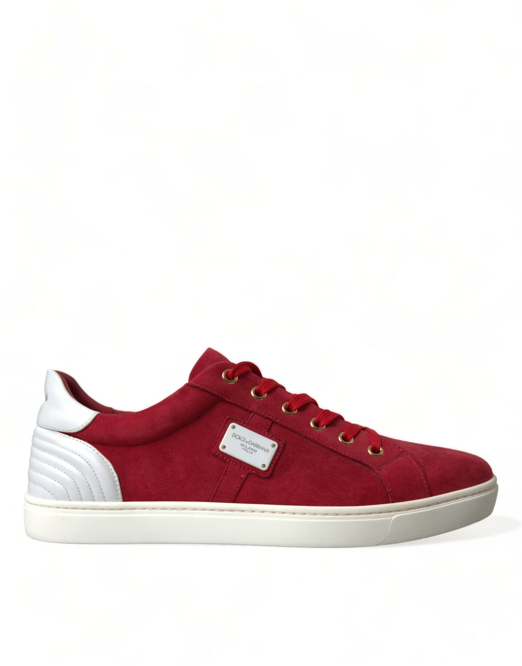 Dolce & Gabbana Red Suede Leather Men Low Top Sneakers Shoes LUNESCAPE