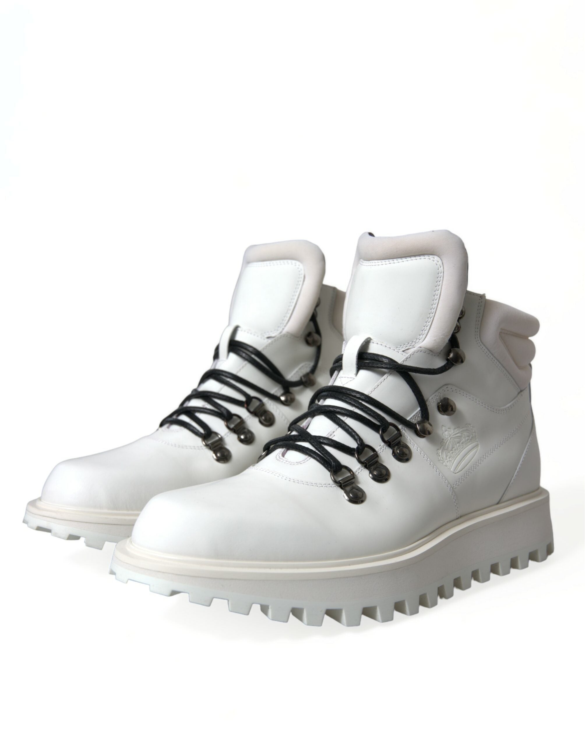 Dolce & Gabbana White Vulcano Trekking Ankle Boots Shoes LUNESCAPE