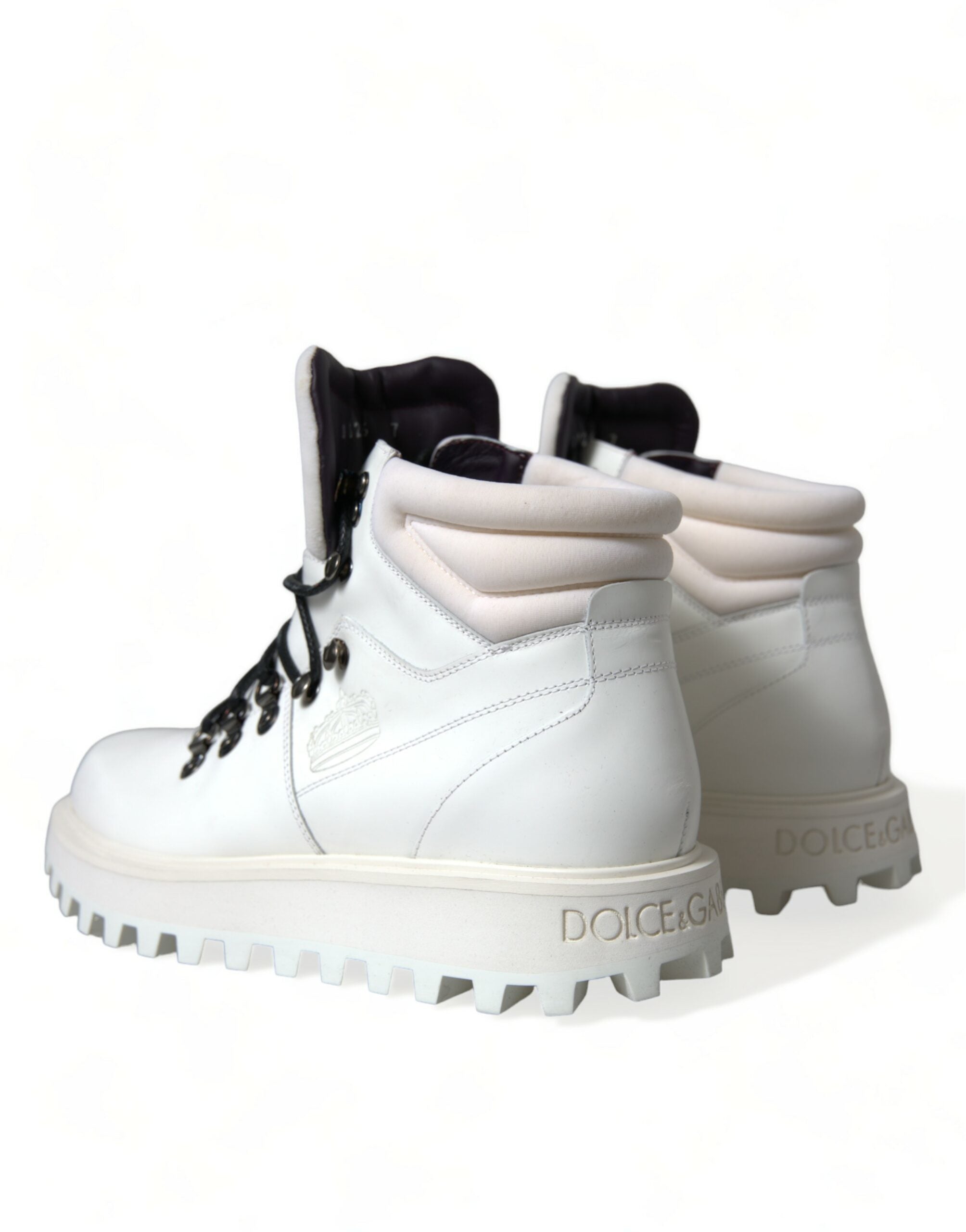 Dolce & Gabbana White Vulcano Trekking Ankle Boots Shoes LUNESCAPE