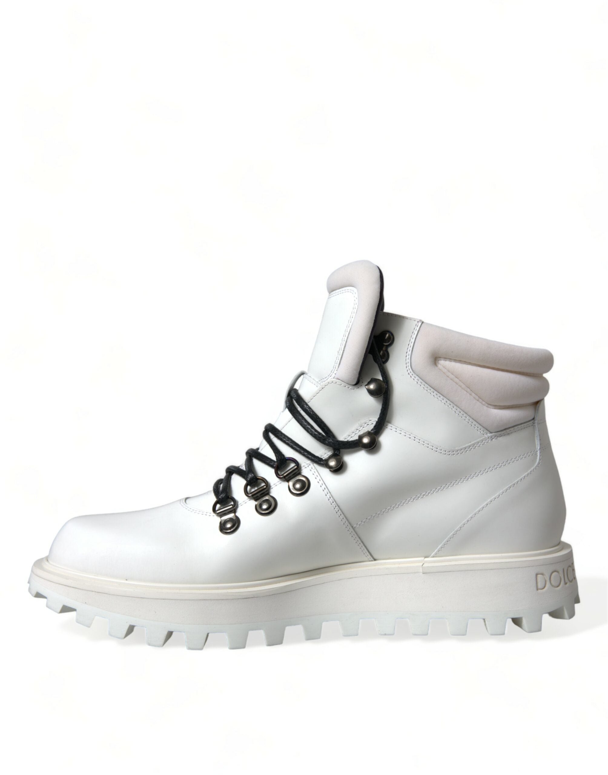 Dolce & Gabbana White Vulcano Trekking Ankle Boots Shoes LUNESCAPE