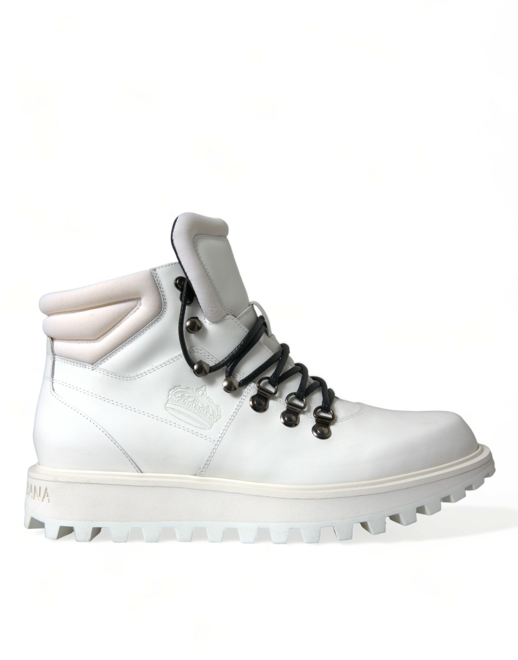 Dolce & Gabbana White Vulcano Trekking Ankle Boots Shoes LUNESCAPE