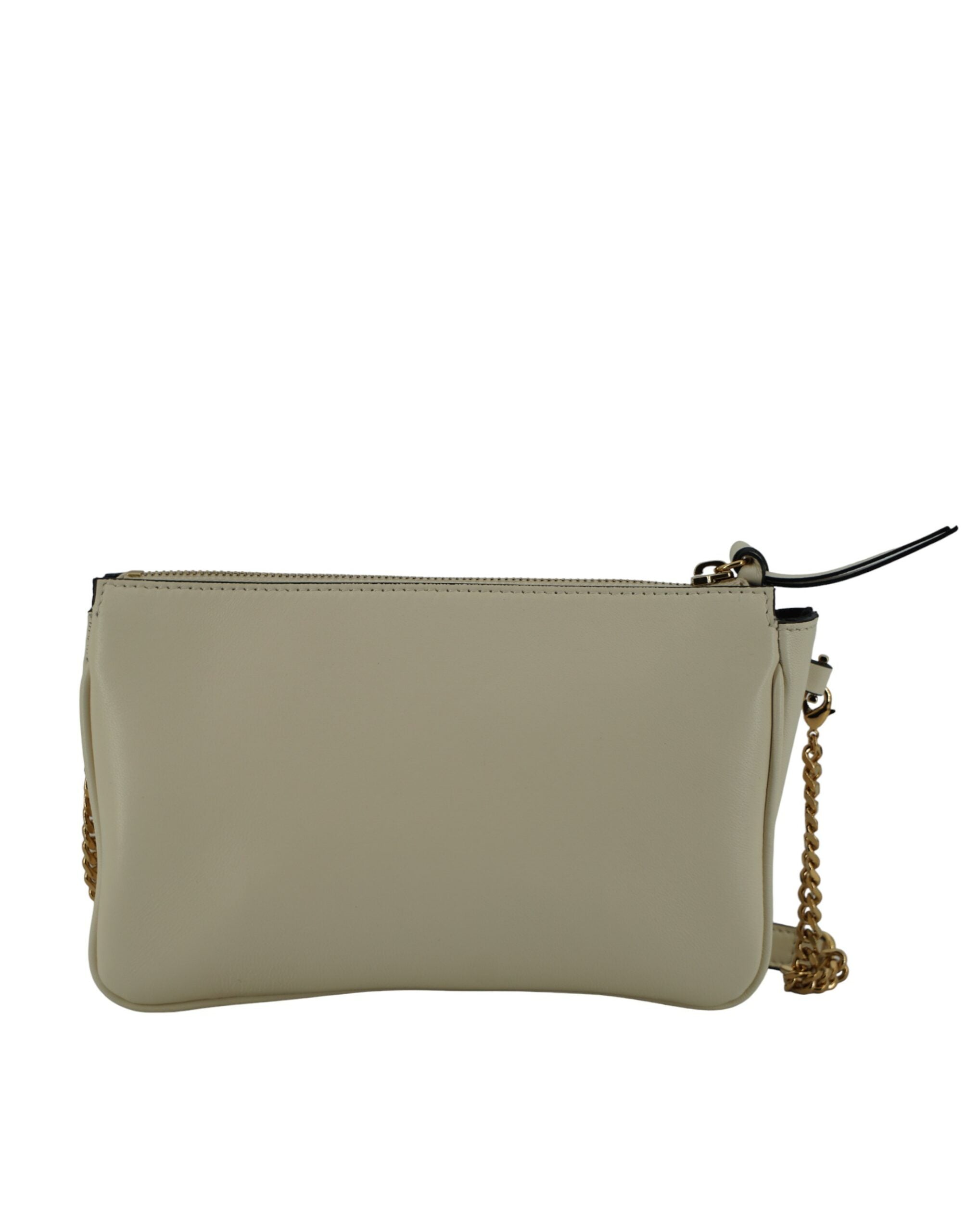 Versace Elegant White Lamb Leather Crossbody Pouch LUNESCAPE