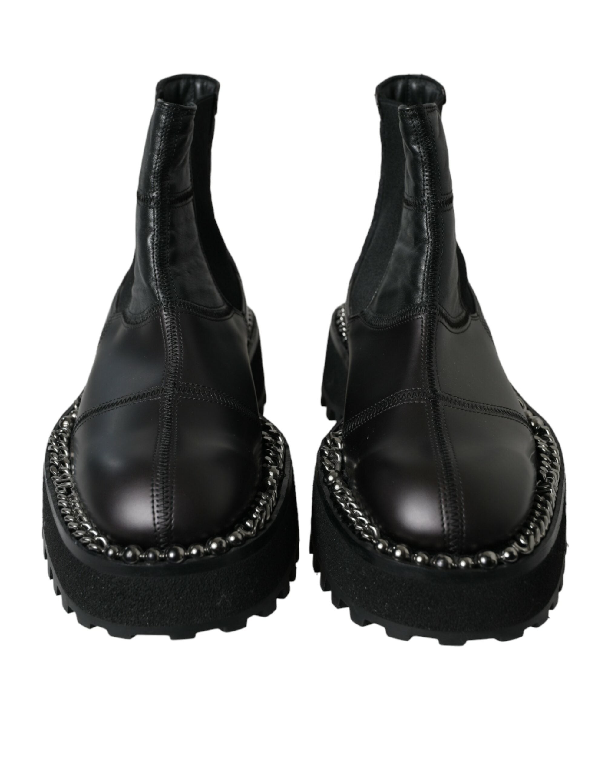 Dolce & Gabbana Elegant Black Chelsea Slip-On Boots LUNESCAPE