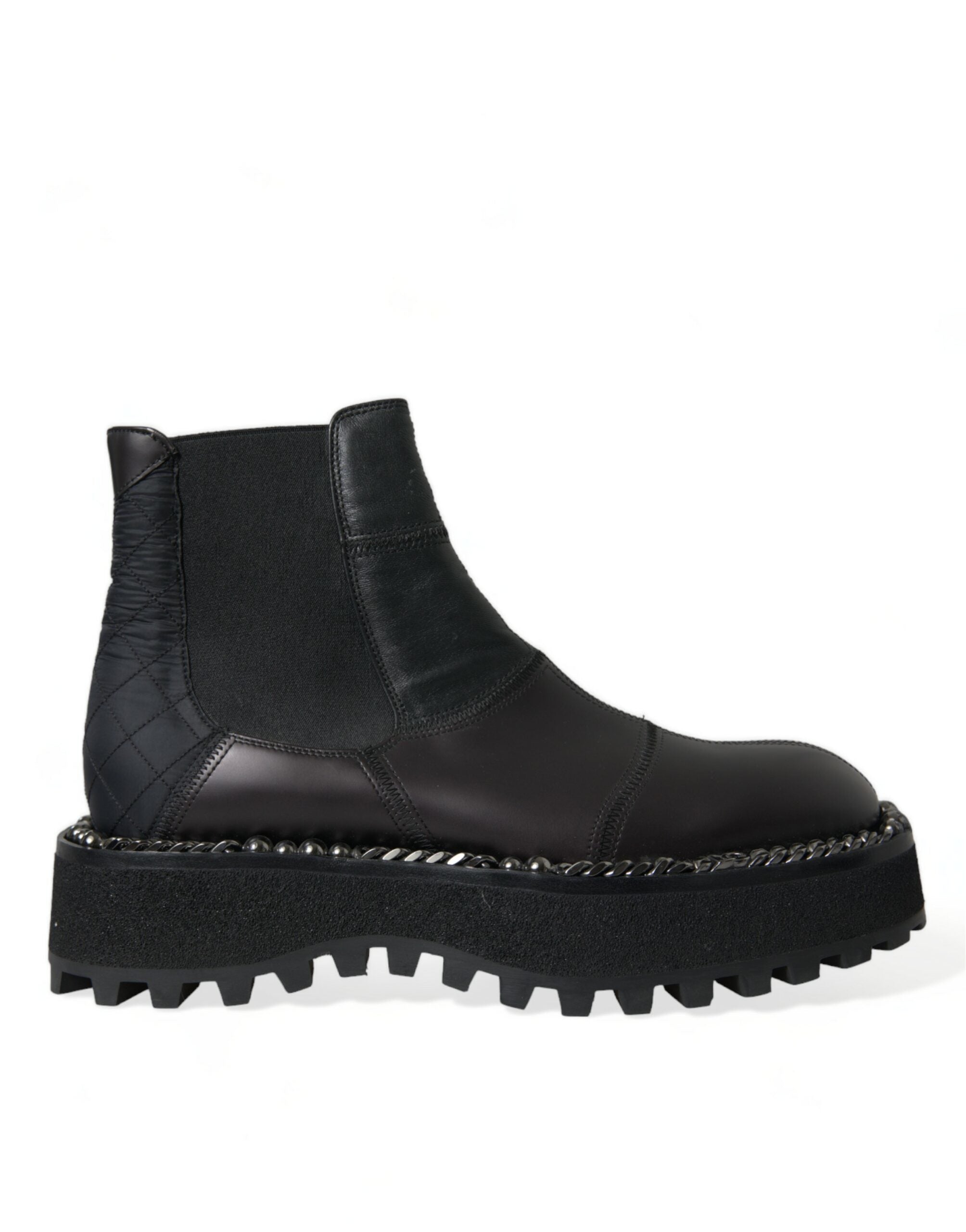 Dolce & Gabbana Elegant Black Chelsea Slip-On Boots LUNESCAPE