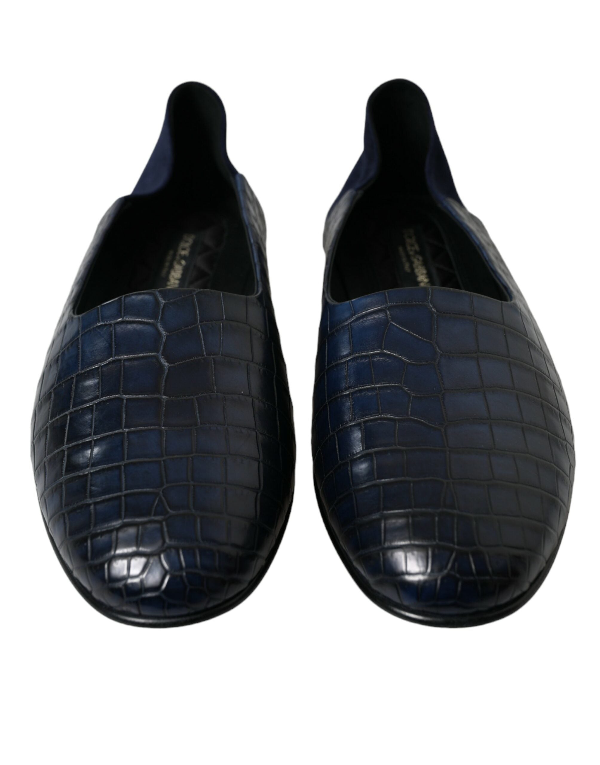 Dolce & Gabbana Elegant Blue Crocodile Leather Loafers LUNESCAPE