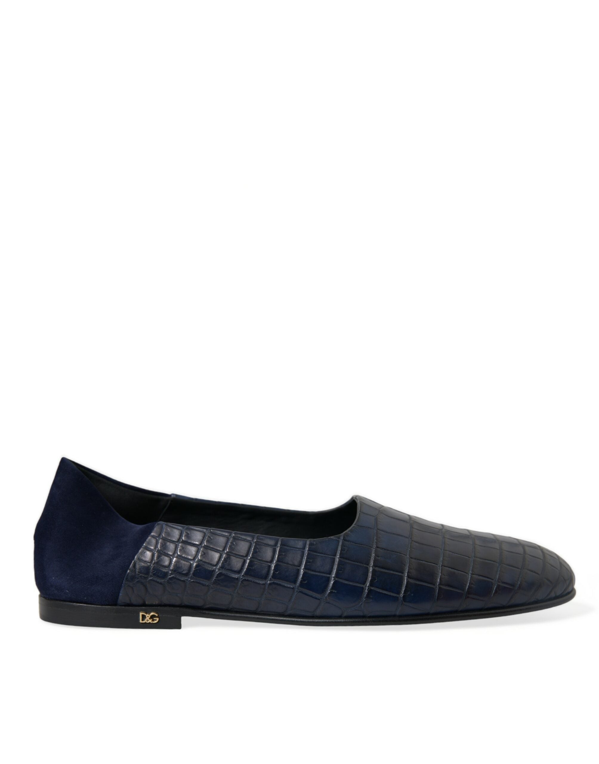 Dolce & Gabbana Elegant Blue Crocodile Leather Loafers LUNESCAPE