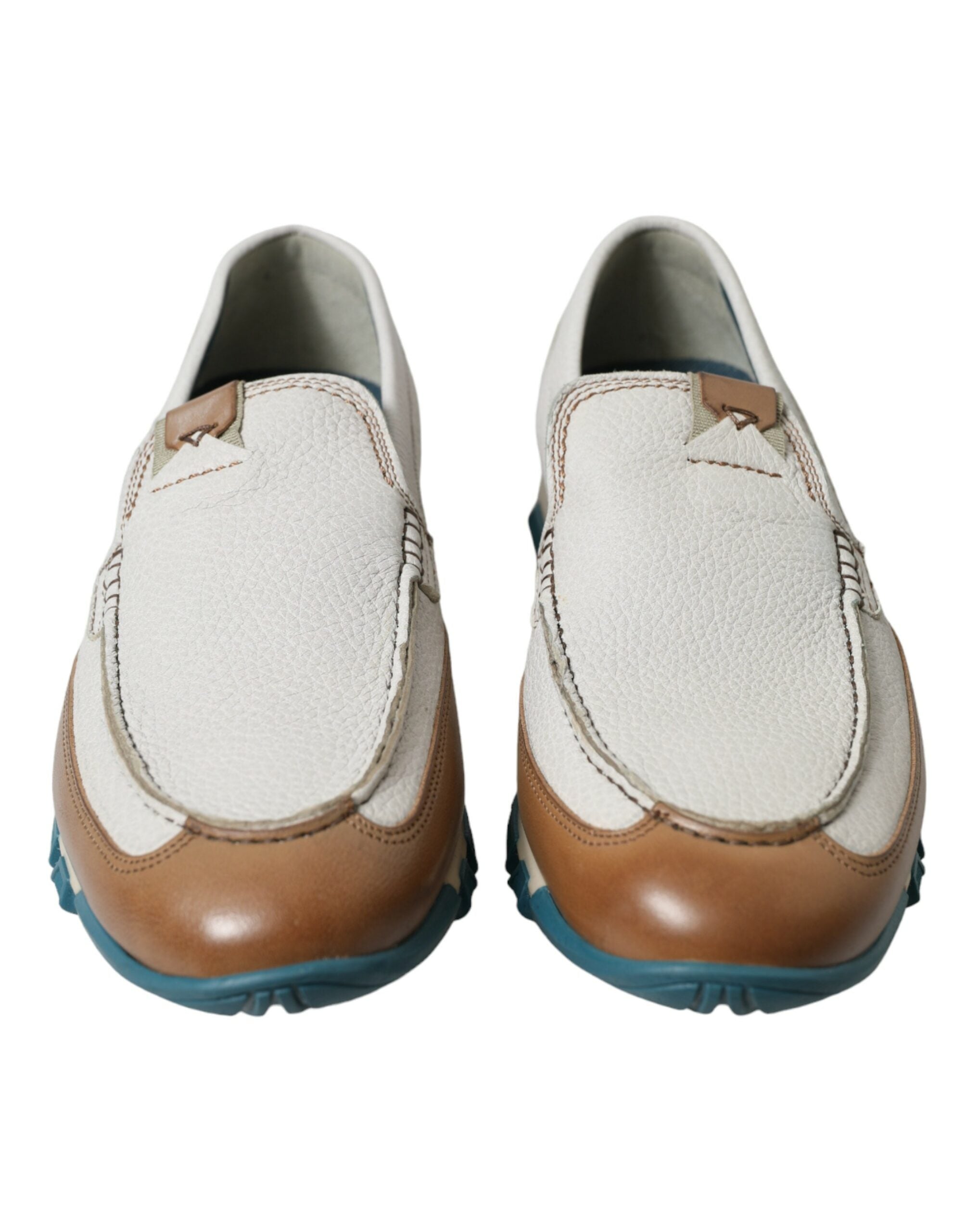 Dolce & Gabbana Elegant White Deerskin Loafers LUNESCAPE