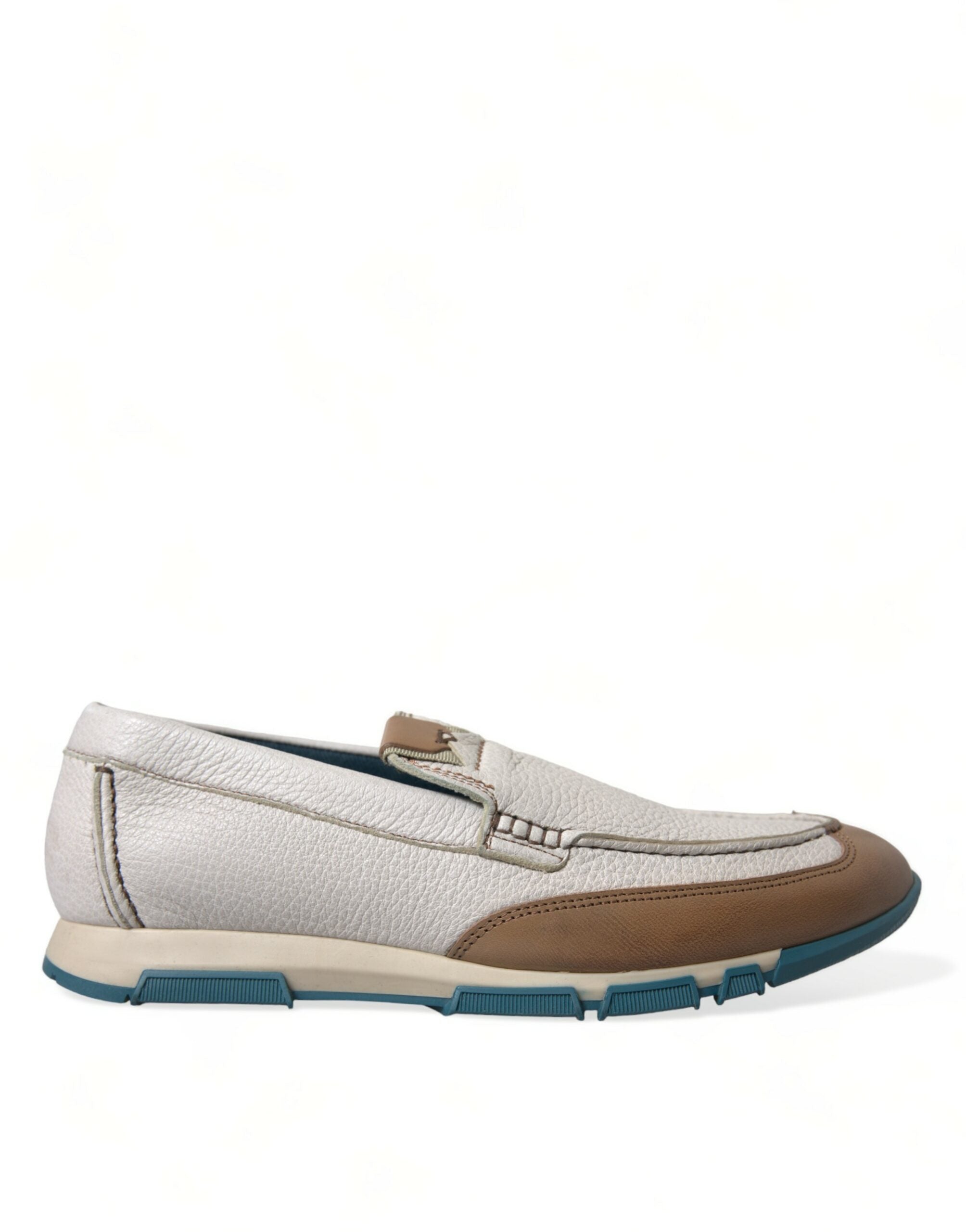 Dolce & Gabbana Elegant White Deerskin Loafers LUNESCAPE