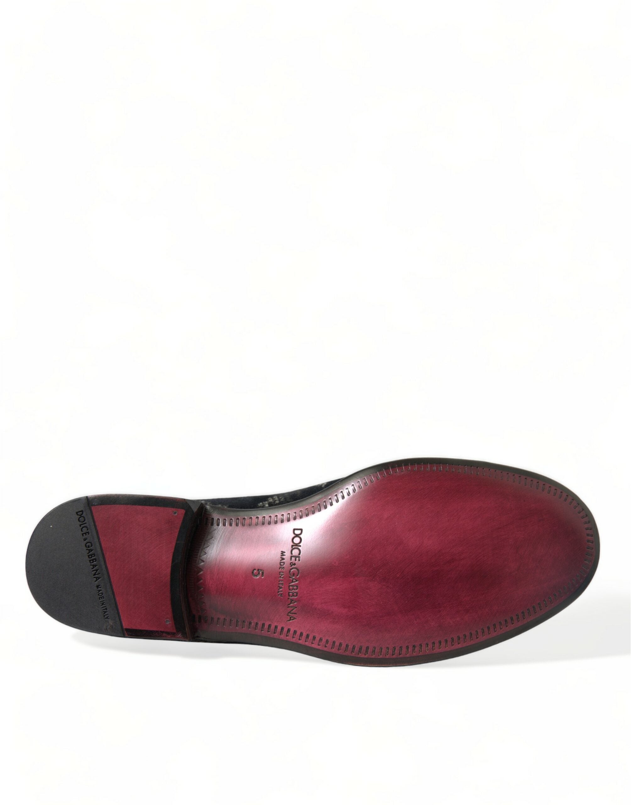 Dolce & Gabbana Black Floral Slippers Men Loafers
