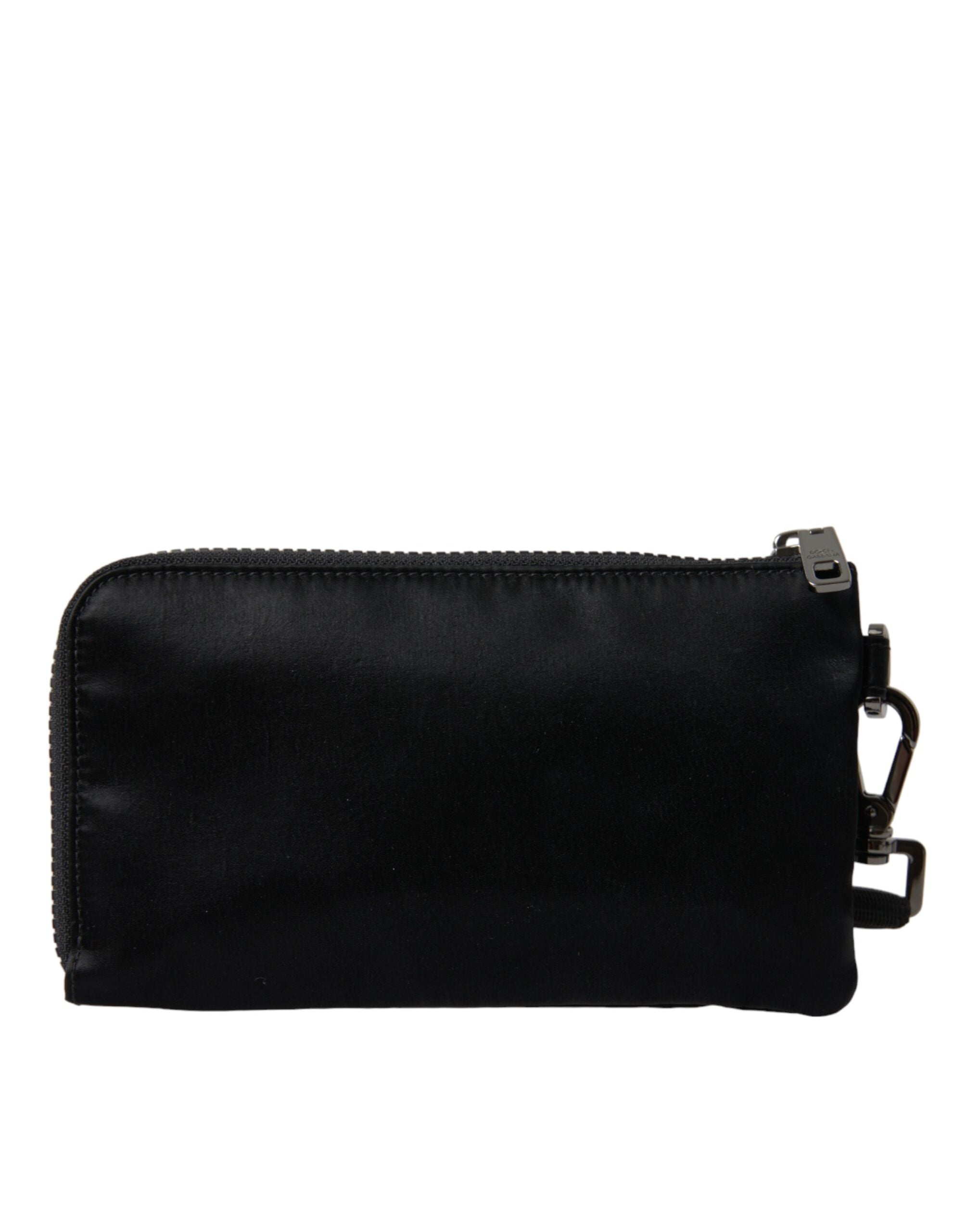 Dolce & Gabbana Elegant Black Nylon & Leather Pouch LUNESCAPE