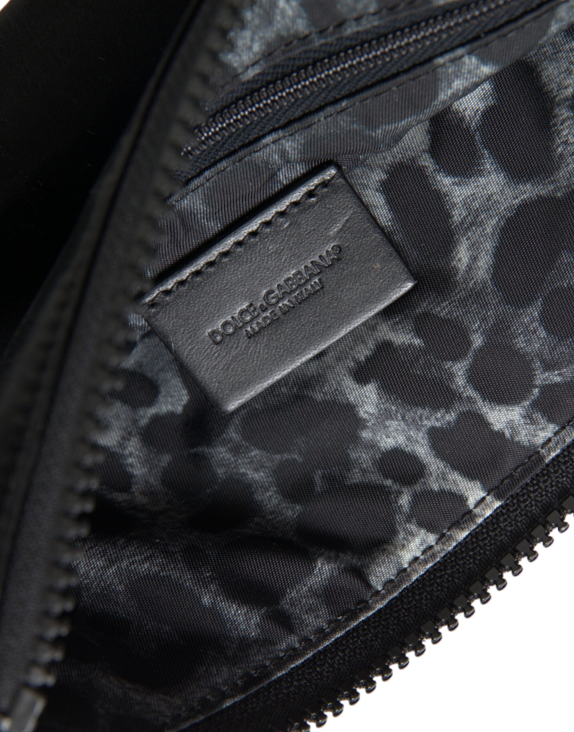 Dolce & Gabbana Elegant Black Nylon & Leather Pouch LUNESCAPE