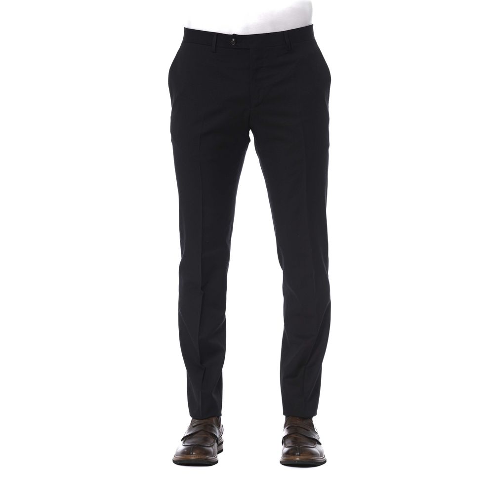 Trussardi Black Virgin Wool Men Trouser LUNESCAPE