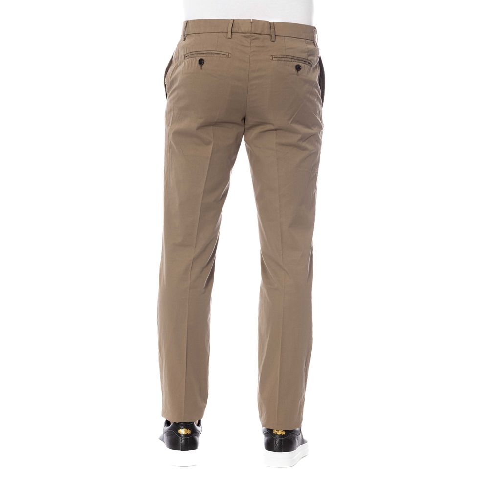 Trussardi Brown Cotton Men Trouser LUNESCAPE