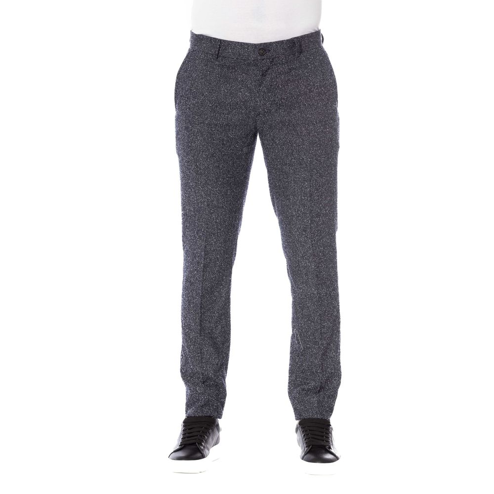 Trussardi Black Cotton Men Pants LUNESCAPE