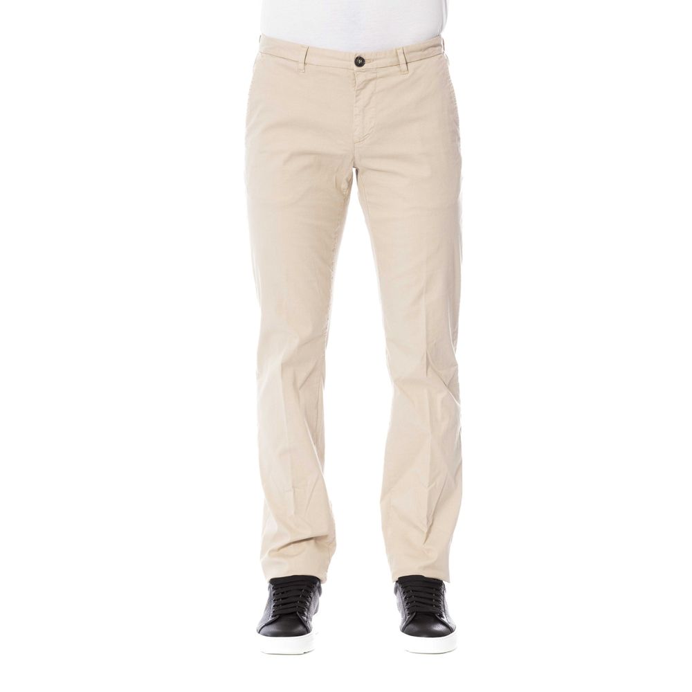 Trussardi Beige Cotton Men Trouser LUNESCAPE