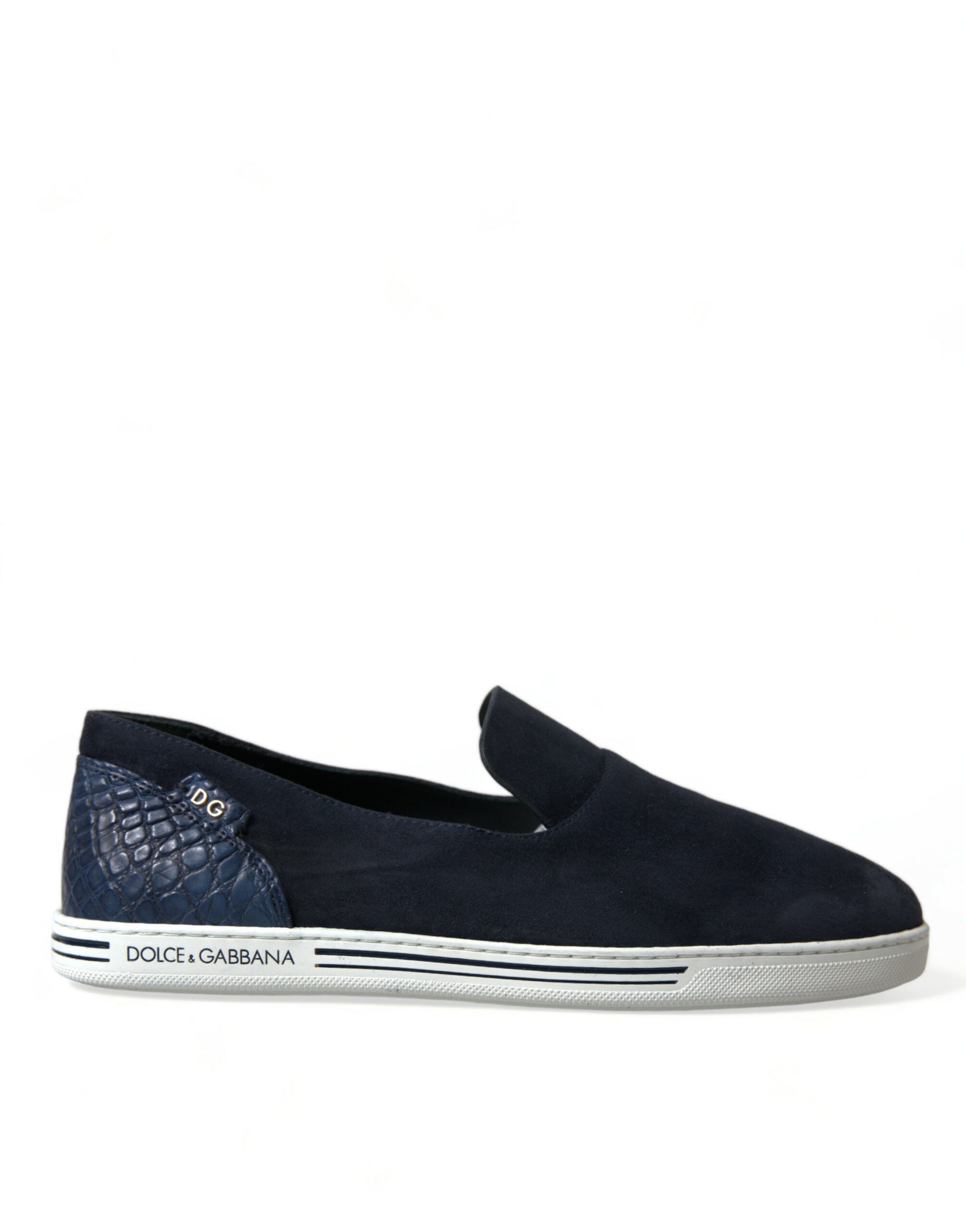Dolce & Gabbana Elegant Blue Suede Leather Loafers LUNESCAPE
