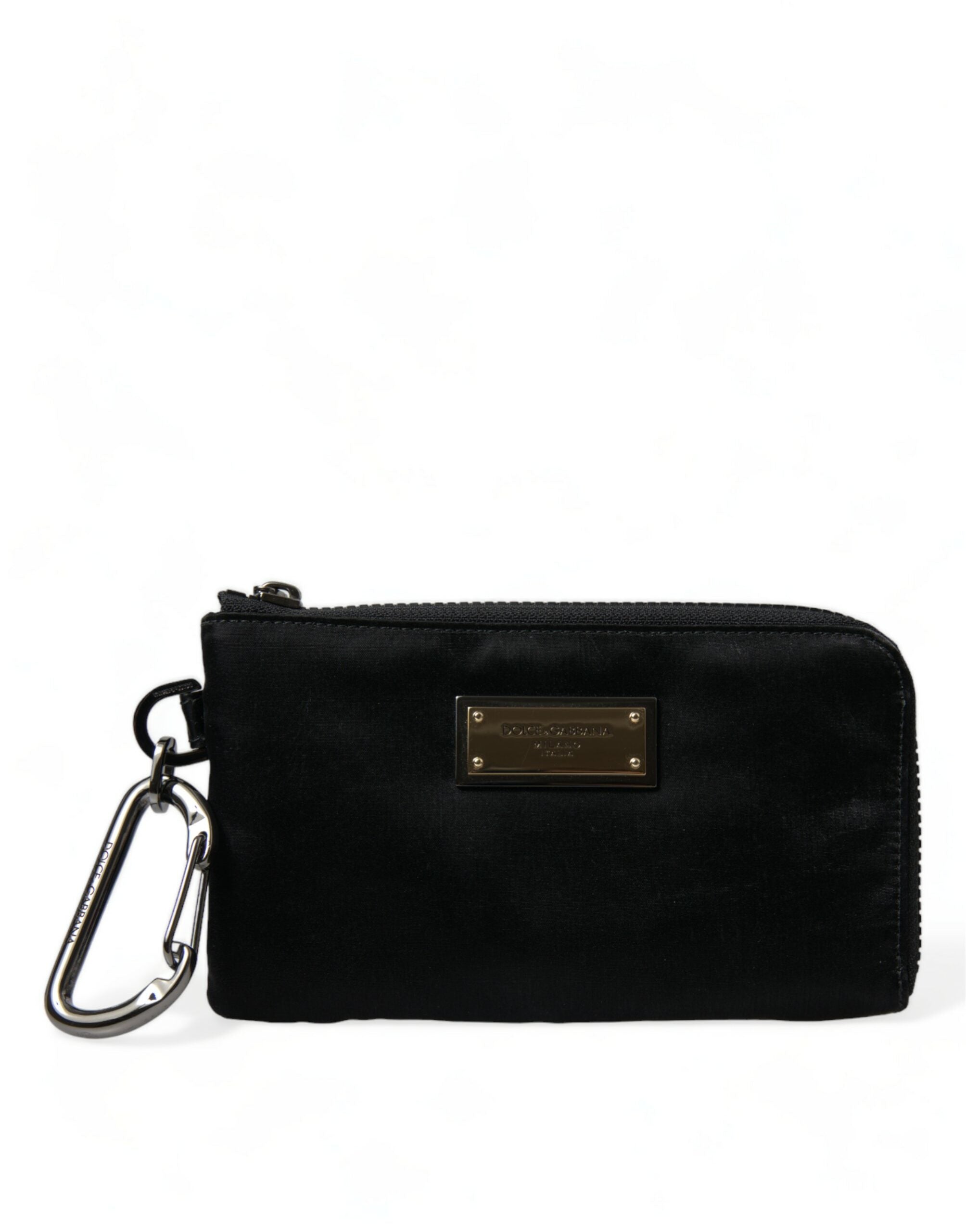 Dolce & Gabbana Elite Black Nylon & Leather Pouch with Logo Detail LUNESCAPE