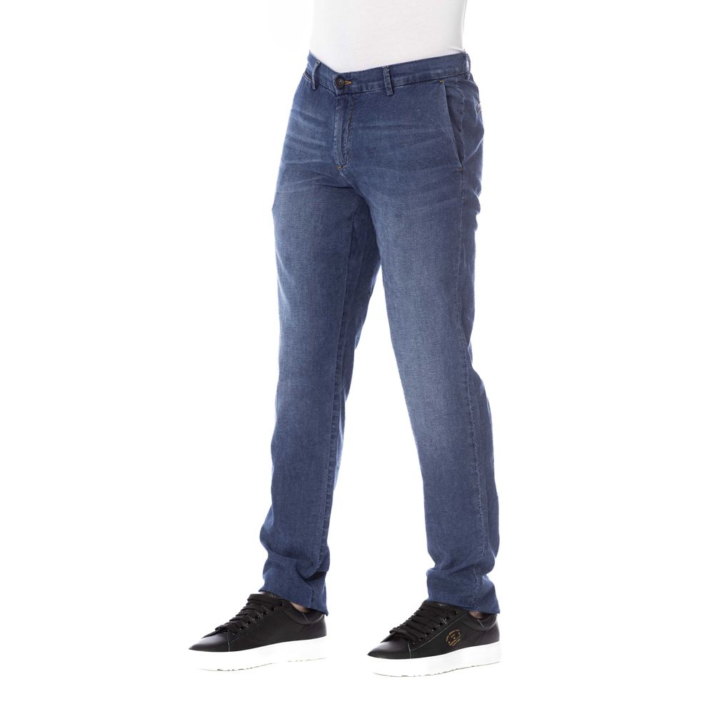 Trussardi Jeans Blue Cotton Men Jeans LUNESCAPE