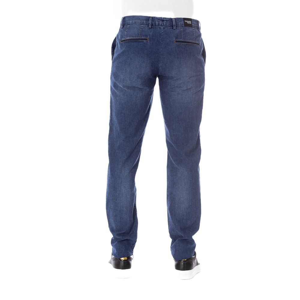 Trussardi Jeans Blue Cotton Men Jeans LUNESCAPE