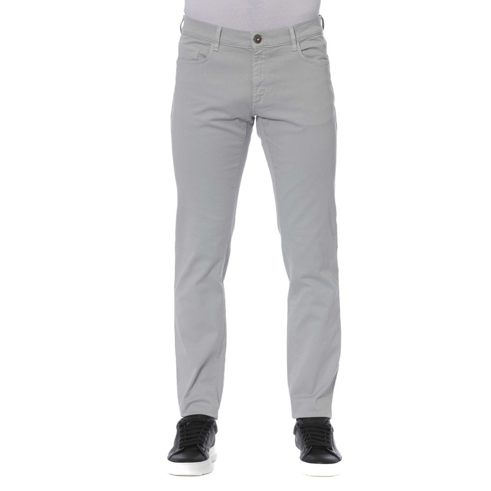 Trussardi Jeans Gray Cotton Men Jeans LUNESCAPE