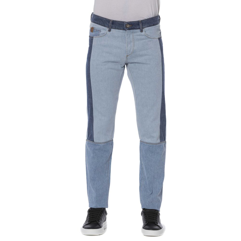 Trussardi Jeans Blue Cotton Men Jeans LUNESCAPE