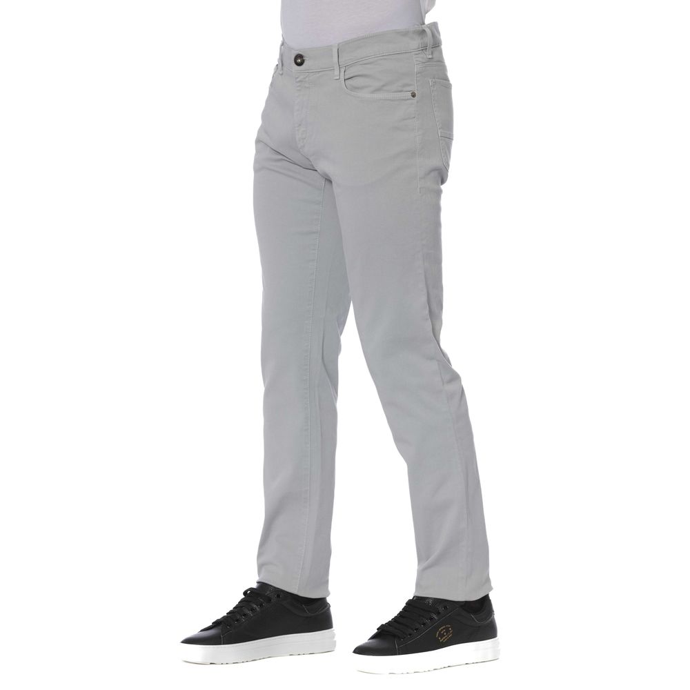 Trussardi Jeans Gray Cotton Men Jeans LUNESCAPE