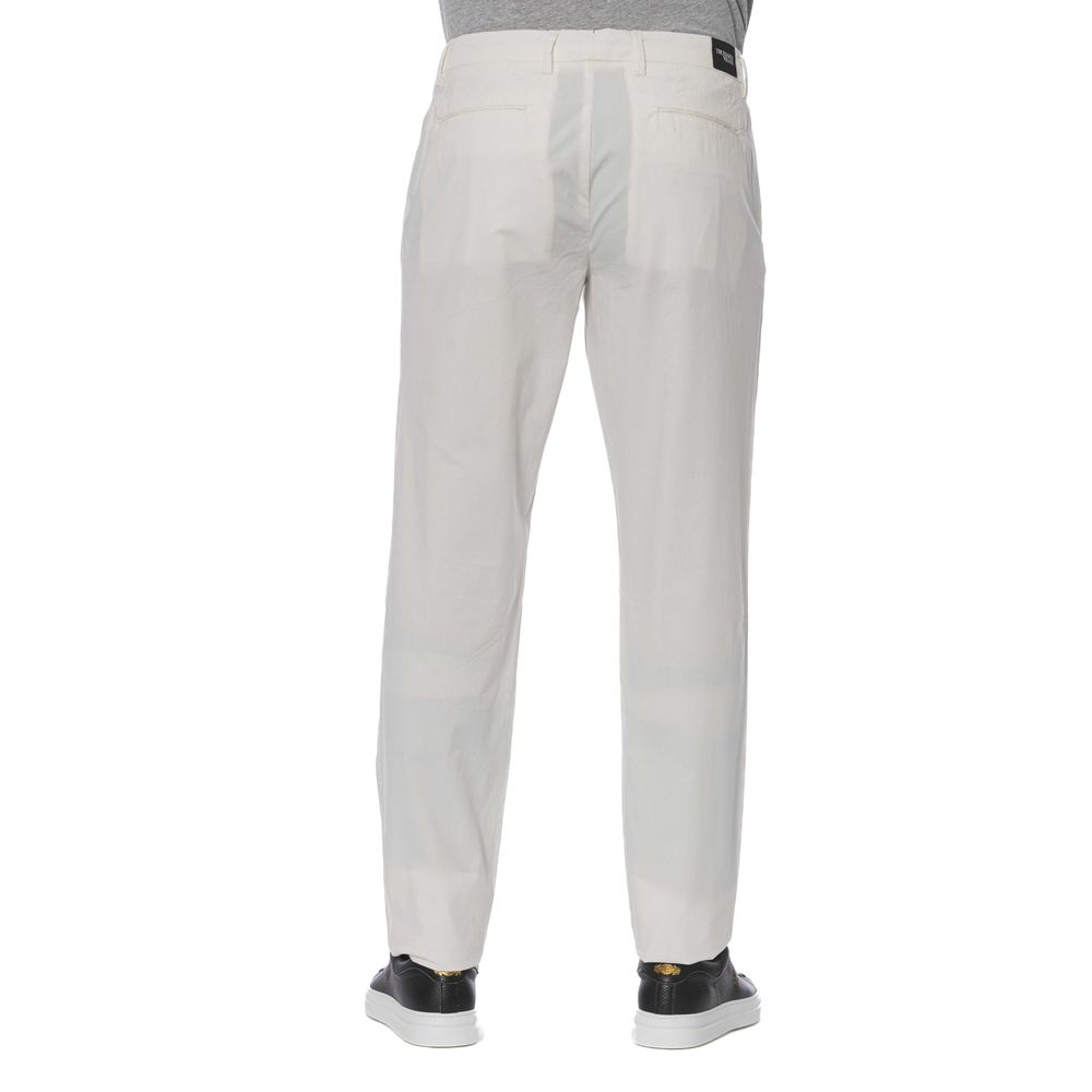 Trussardi Jeans White Cotton Trouser