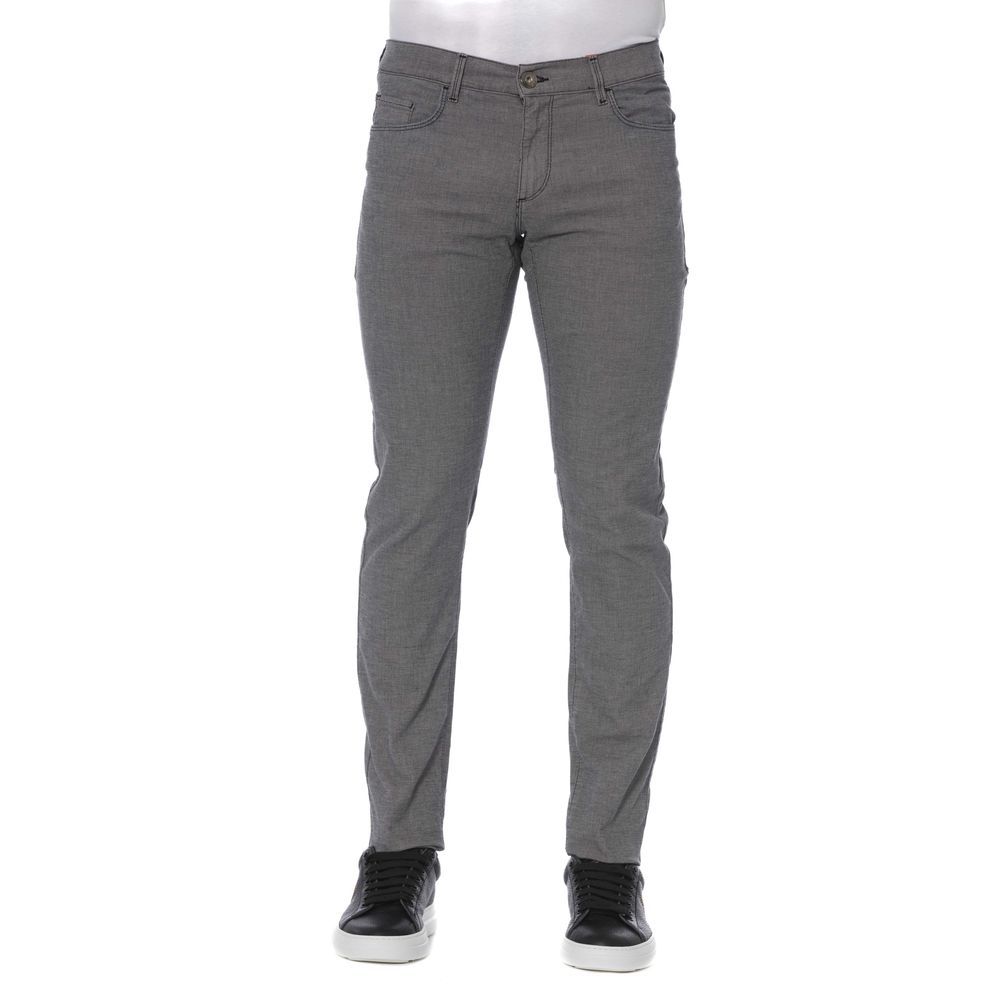 Trussardi Jeans Gray Cotton Men Pants LUNESCAPE