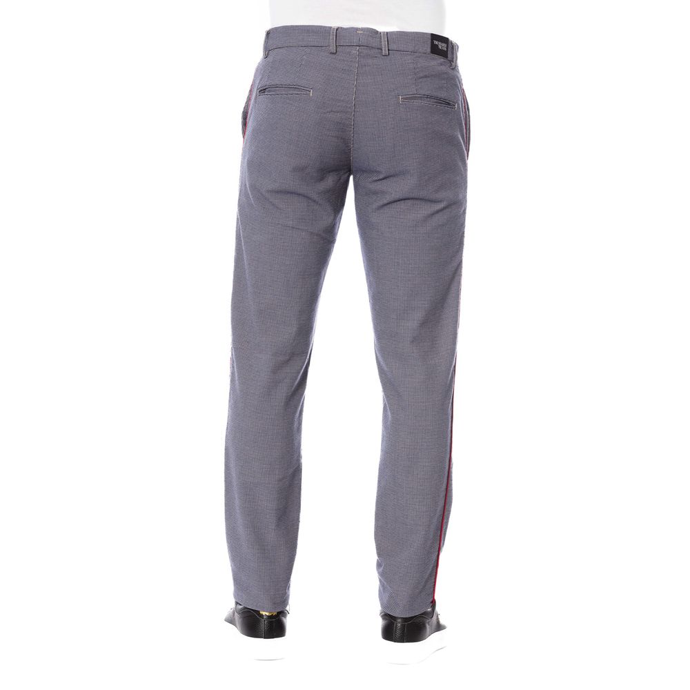 Trussardi Jeans Blue Men's Slim Trouser with Athletic Stripe