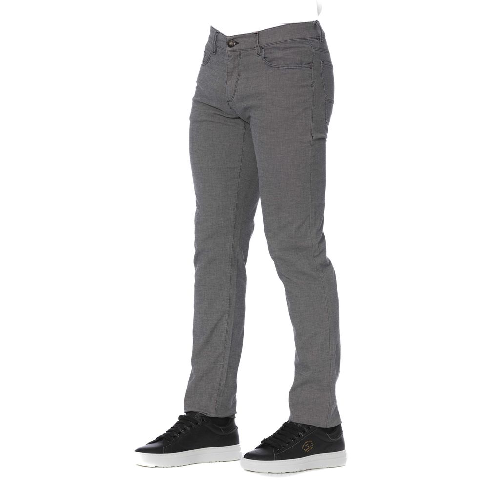 Trussardi Jeans Gray Cotton Men Pants LUNESCAPE