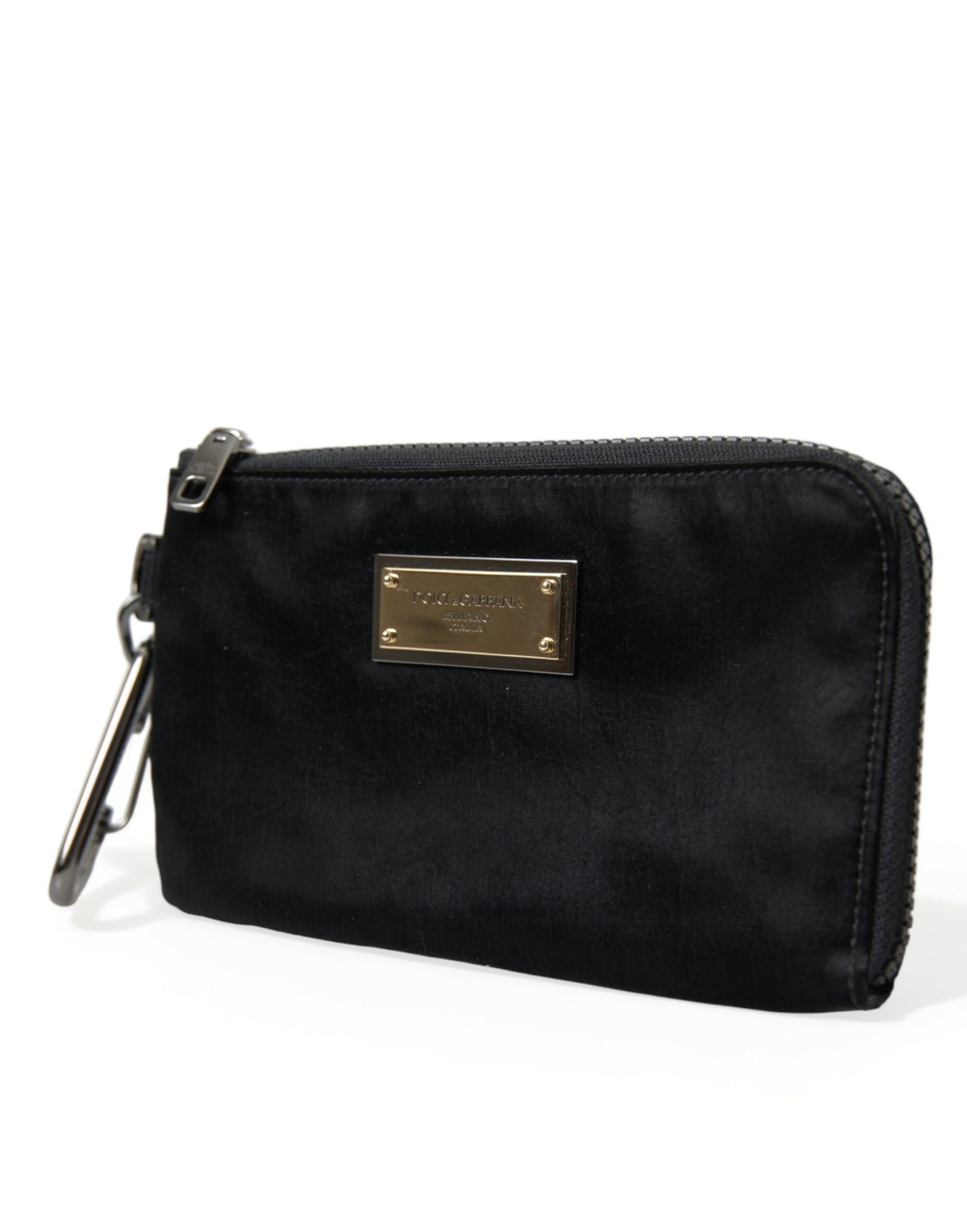Dolce & Gabbana Sleek Designer Nylon-Leather Pouch in Black LUNESCAPE