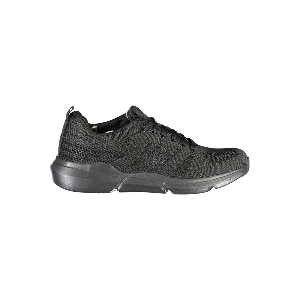Sergio Tacchini Sleek Black Lace-up Sneakers with Contrast Detailing LUNESCAPE