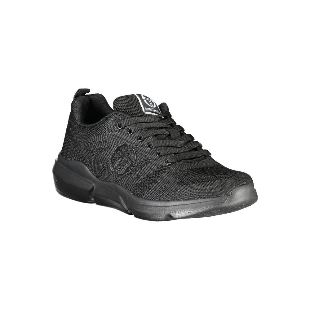 Sergio Tacchini Sleek Black Lace-up Sneakers with Contrast Detailing LUNESCAPE