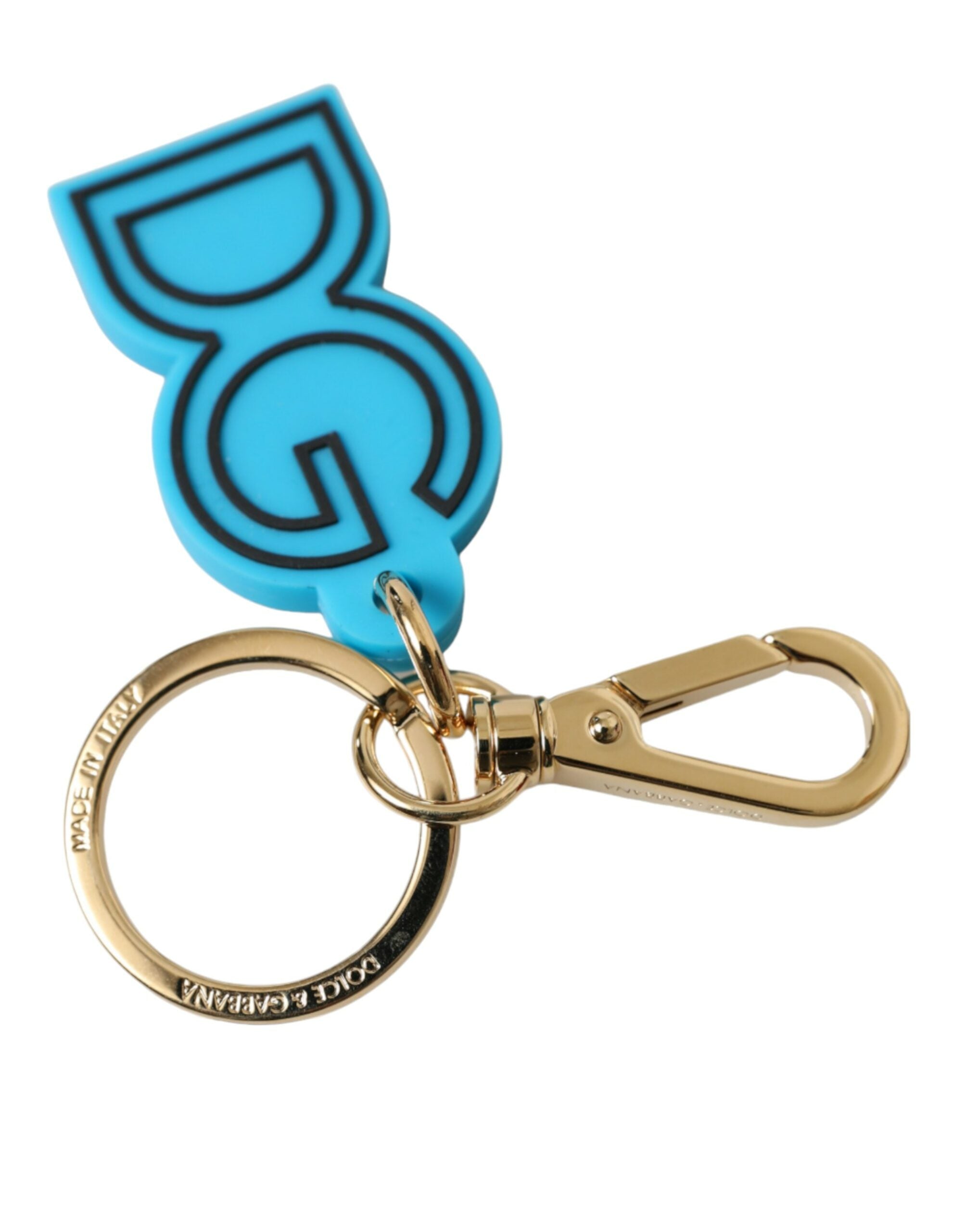 Dolce & Gabbana Elegant Blue Gold Keychain Accessory LUNESCAPE
