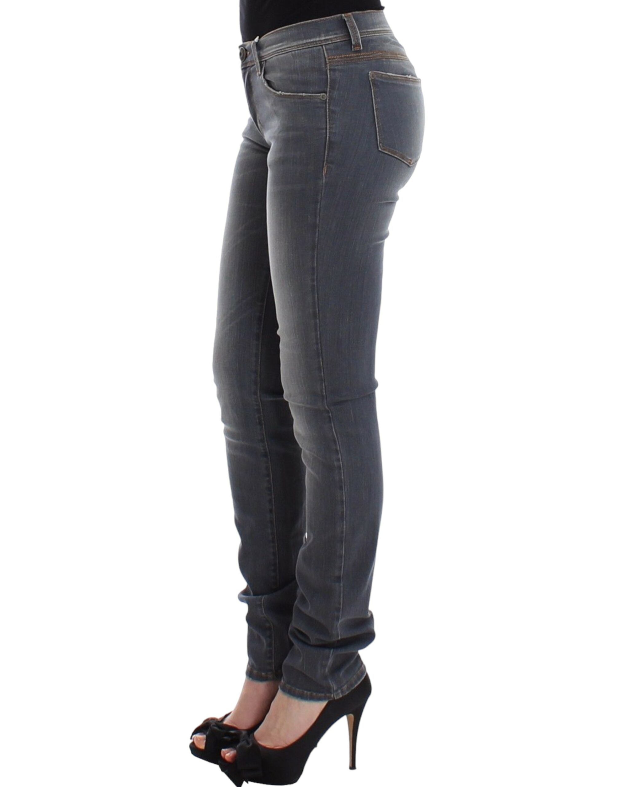 Ermanno Scervino Gray Slim Jeans Denim Pants Skinny Leg Stretch