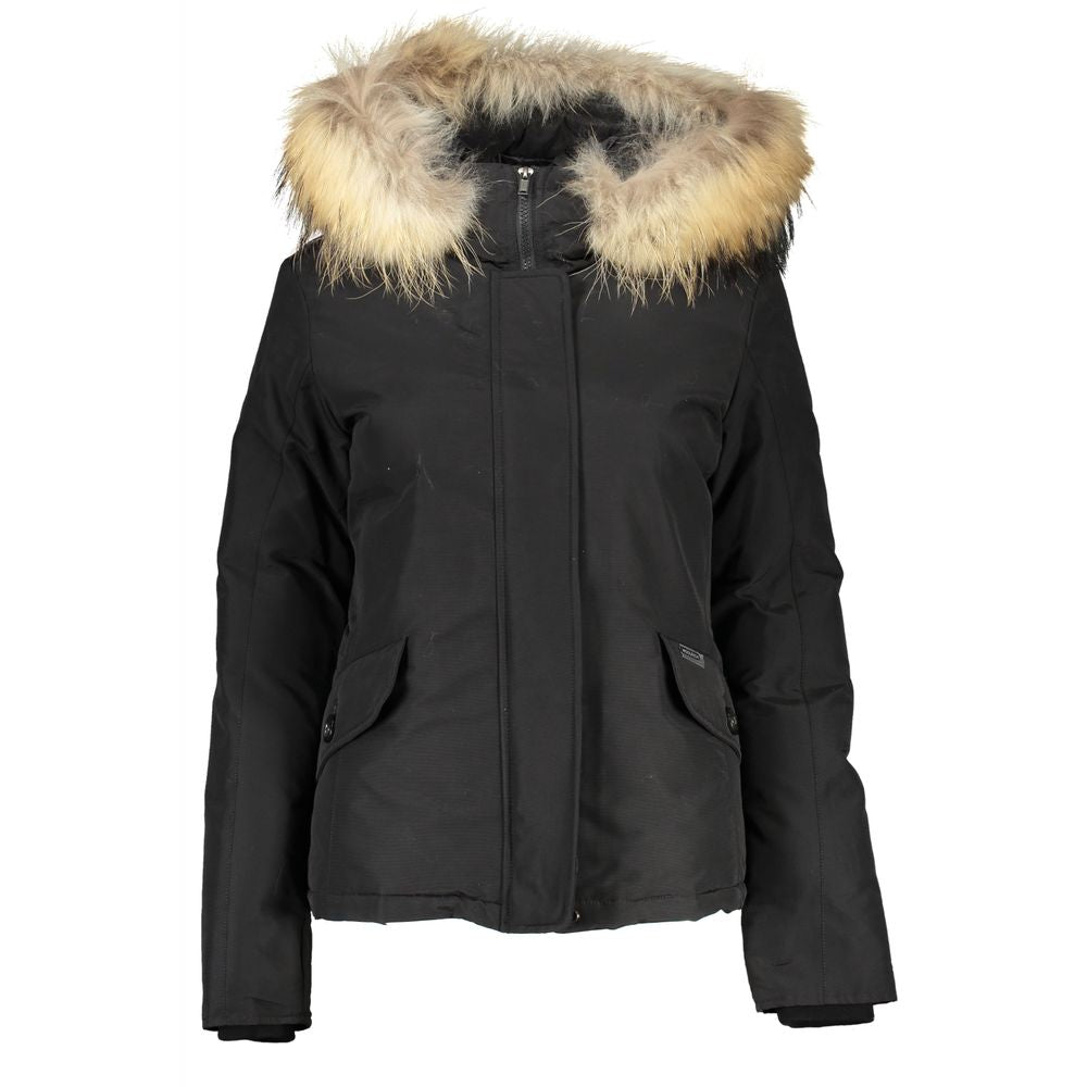 Woolrich Black Cotton Jackets & Coat LUNESCAPE