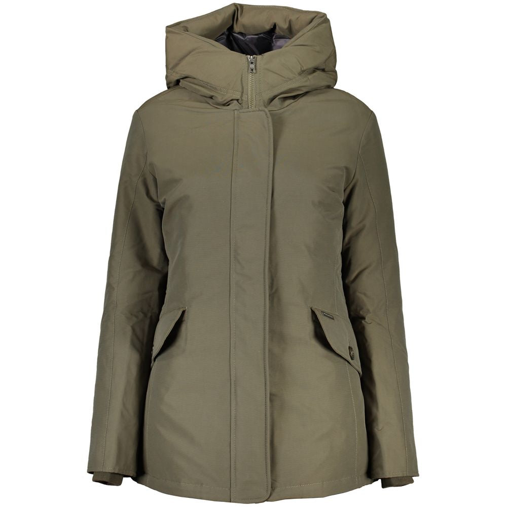 Woolrich Green Cotton Jackets & Coat LUNESCAPE