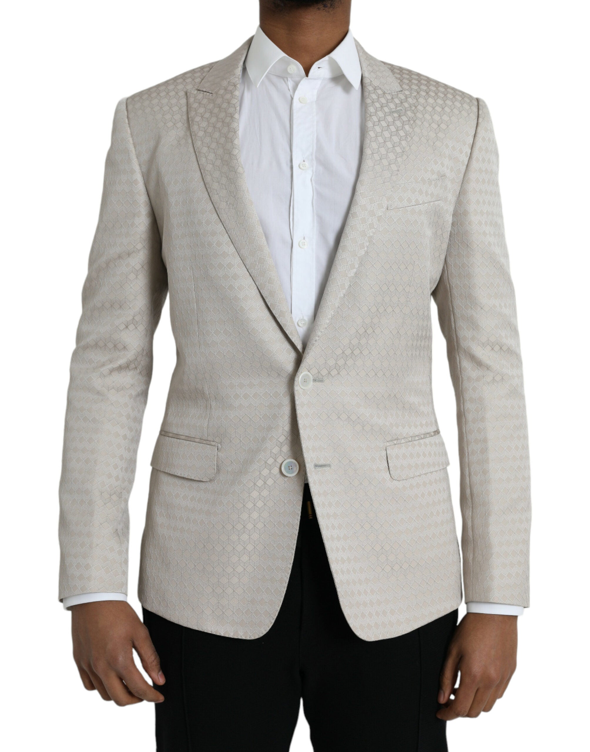 Dolce & Gabbana Beige MARTINI Single Breasted Coat Blazer LUNESCAPE